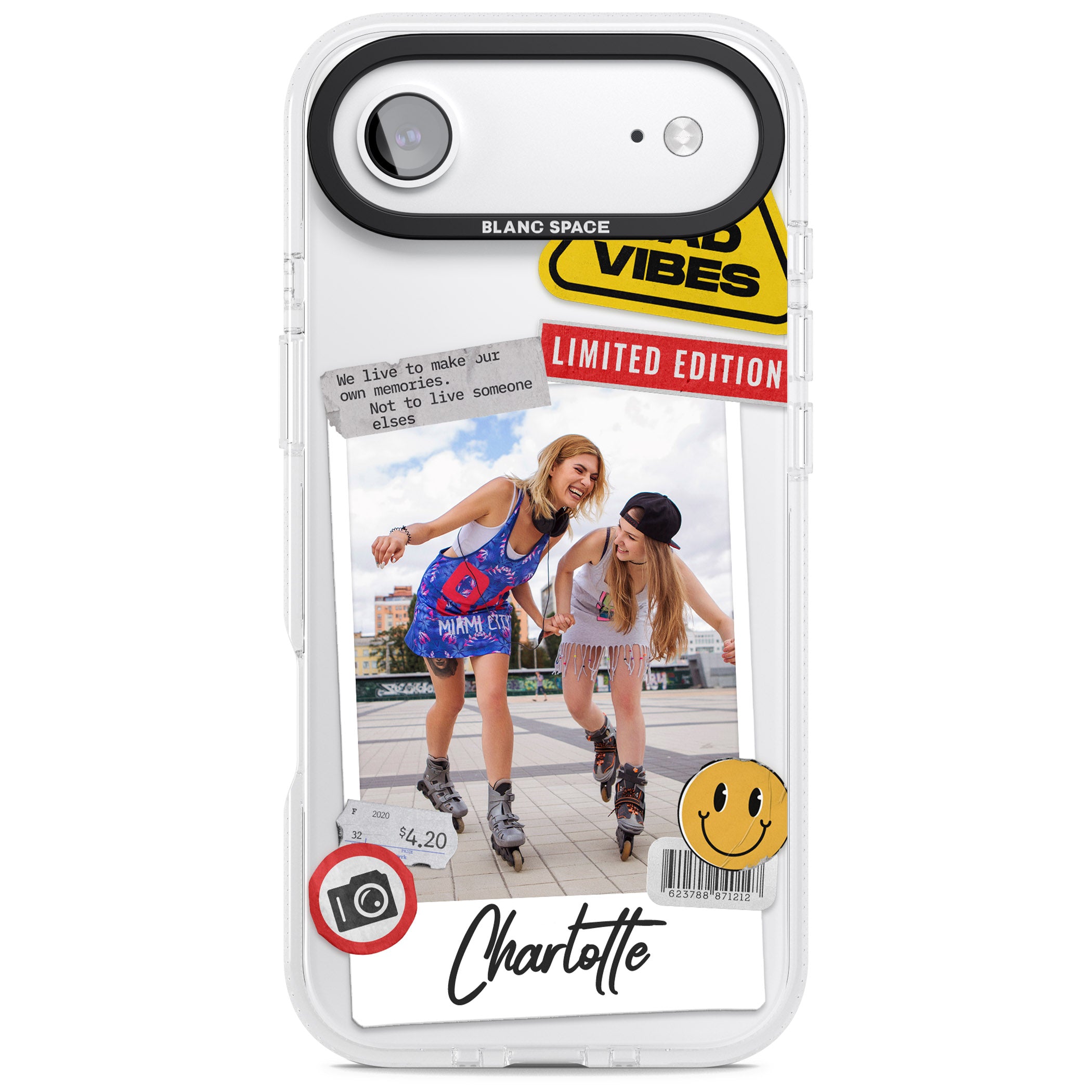 Personalised Sticker Mix Instant Photo iPhone 17 Air Impact Air Clear Phone Case