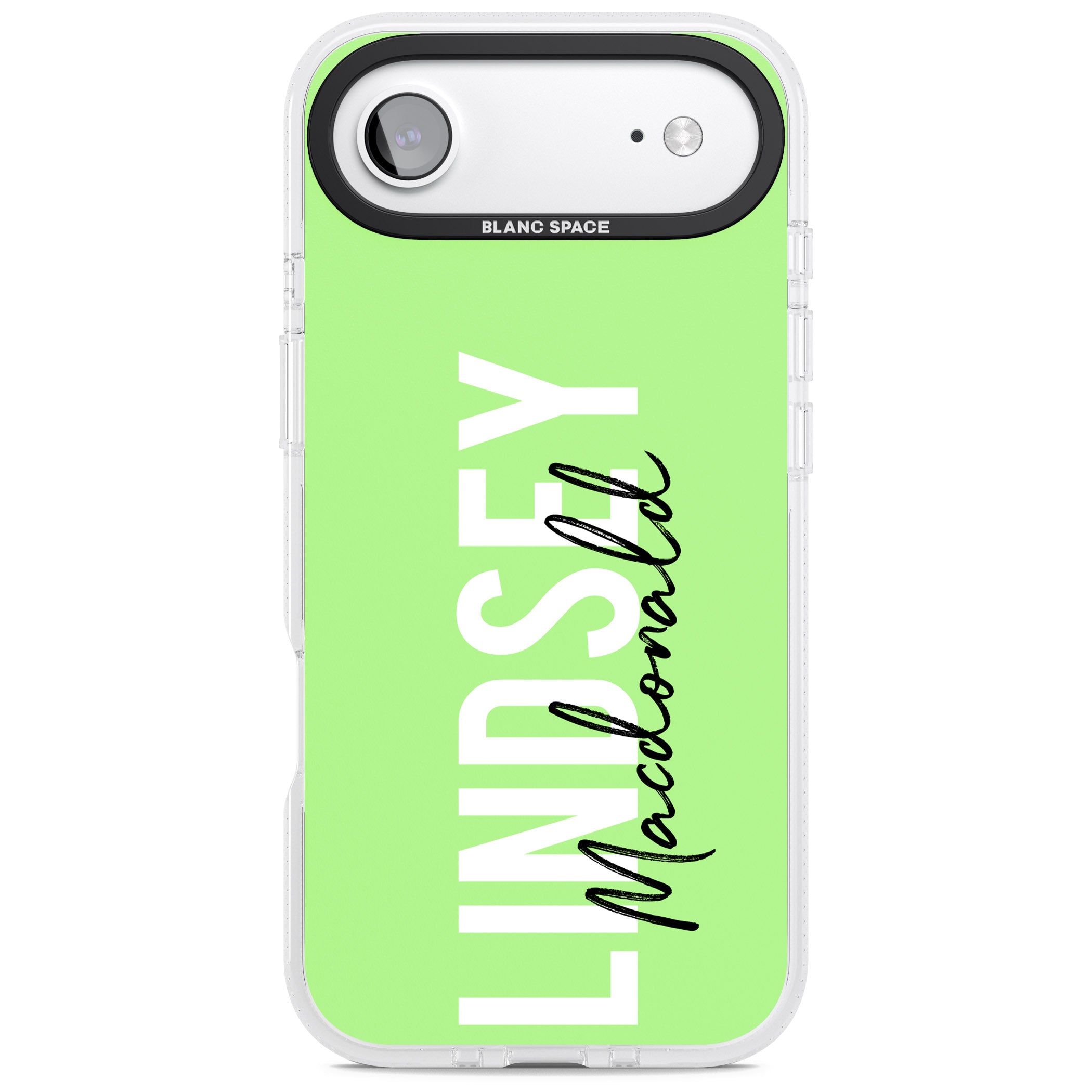 Personalised Bold Name: Lime iPhone 17 Air Impact Air Clear Phone Case