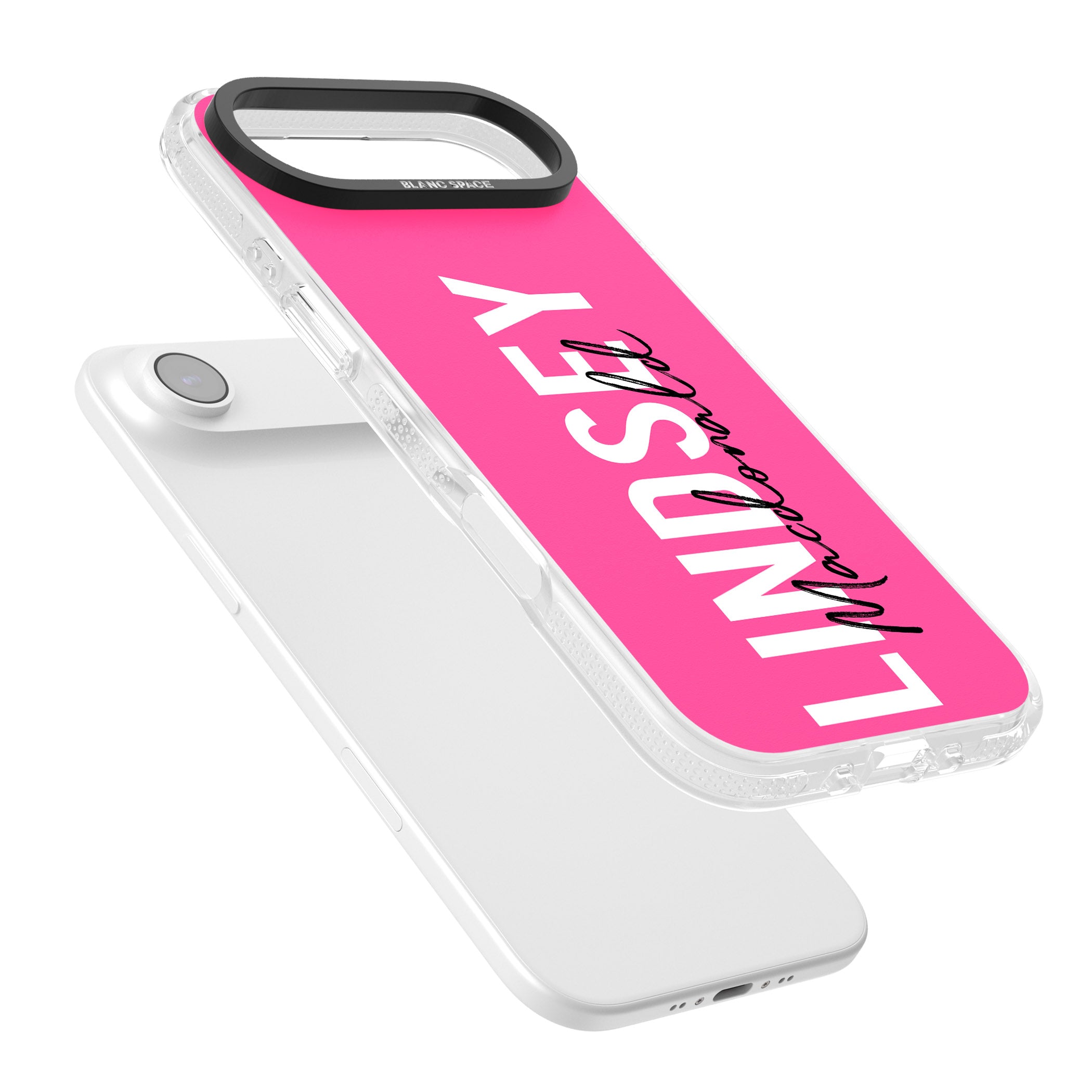 Personalised Bold Name: Pink iPhone 17 Air Impact Air Clear Phone Case Colours