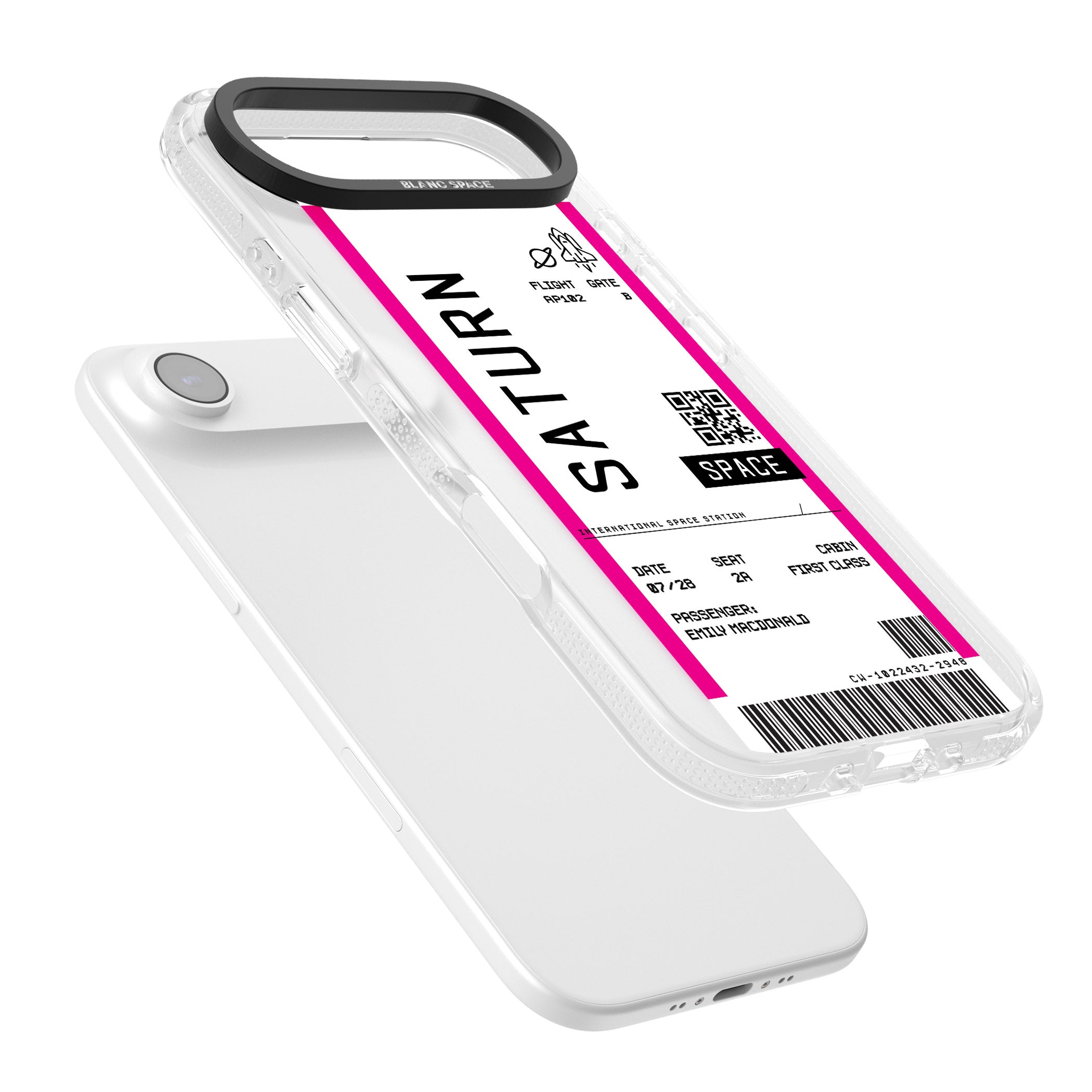 Personalised Saturn Travel Ticket iPhone 17 Air Impact Air Clear Phone Case Colours