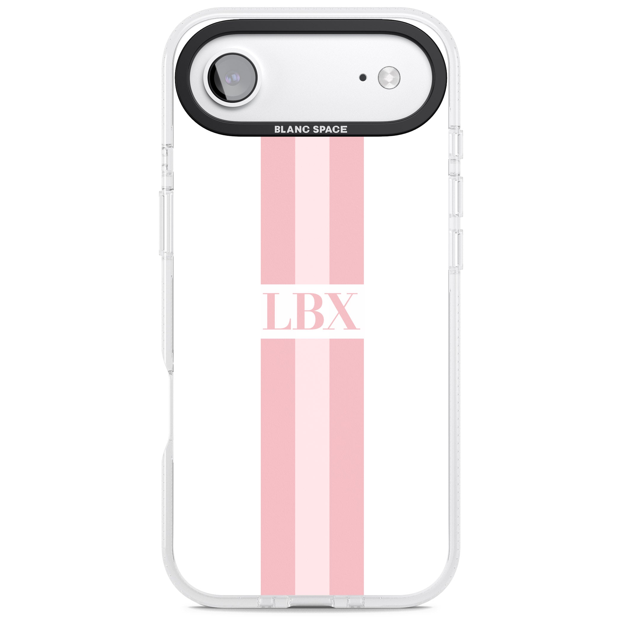 Personalised Minimal Pink Stripe iPhone 17 Air Impact Air Clear Phone Case