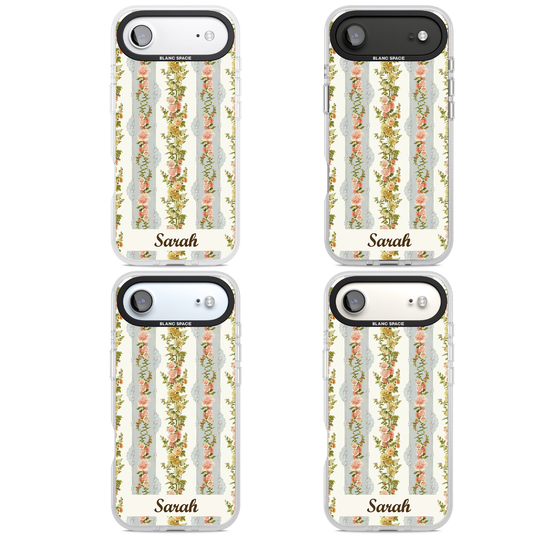 Personalised Vintage Floral Stripes iPhone 17 Air Impact Air Clear Phone Case APT Impact Protection