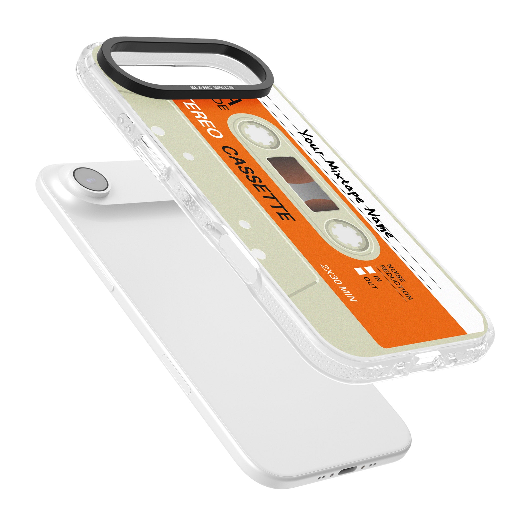 Personalised Retro Cassette Classic iPhone 17 Air Impact Air Clear Phone Case Colours