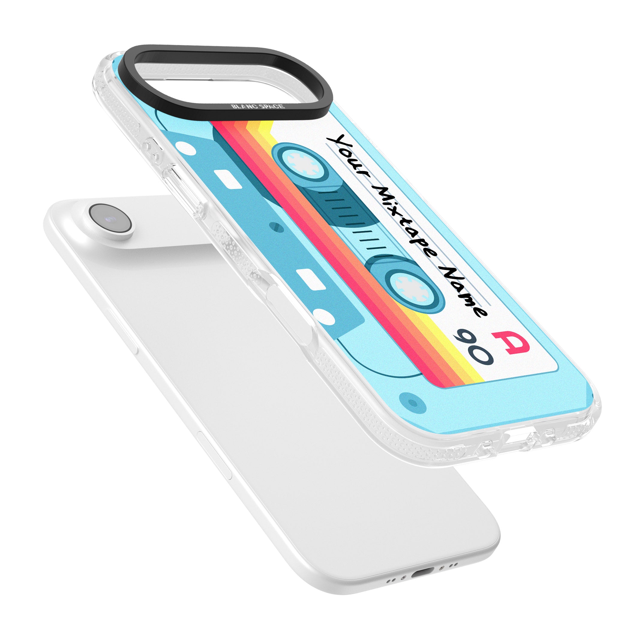 Personalised Retro Mixtape Sporty iPhone 17 Air Impact Air Clear Phone Case Colours