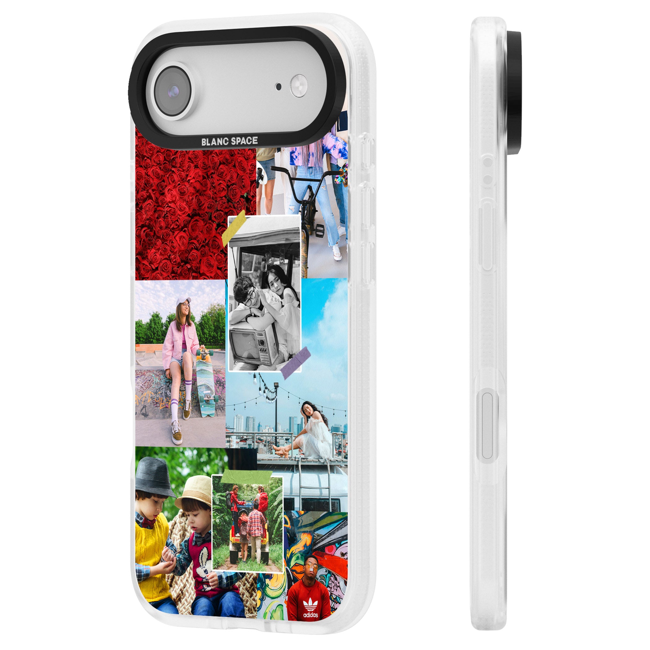 Personalised Photo Collage iPhone 17 Air Impact Air Clear Phone Case Side Profile