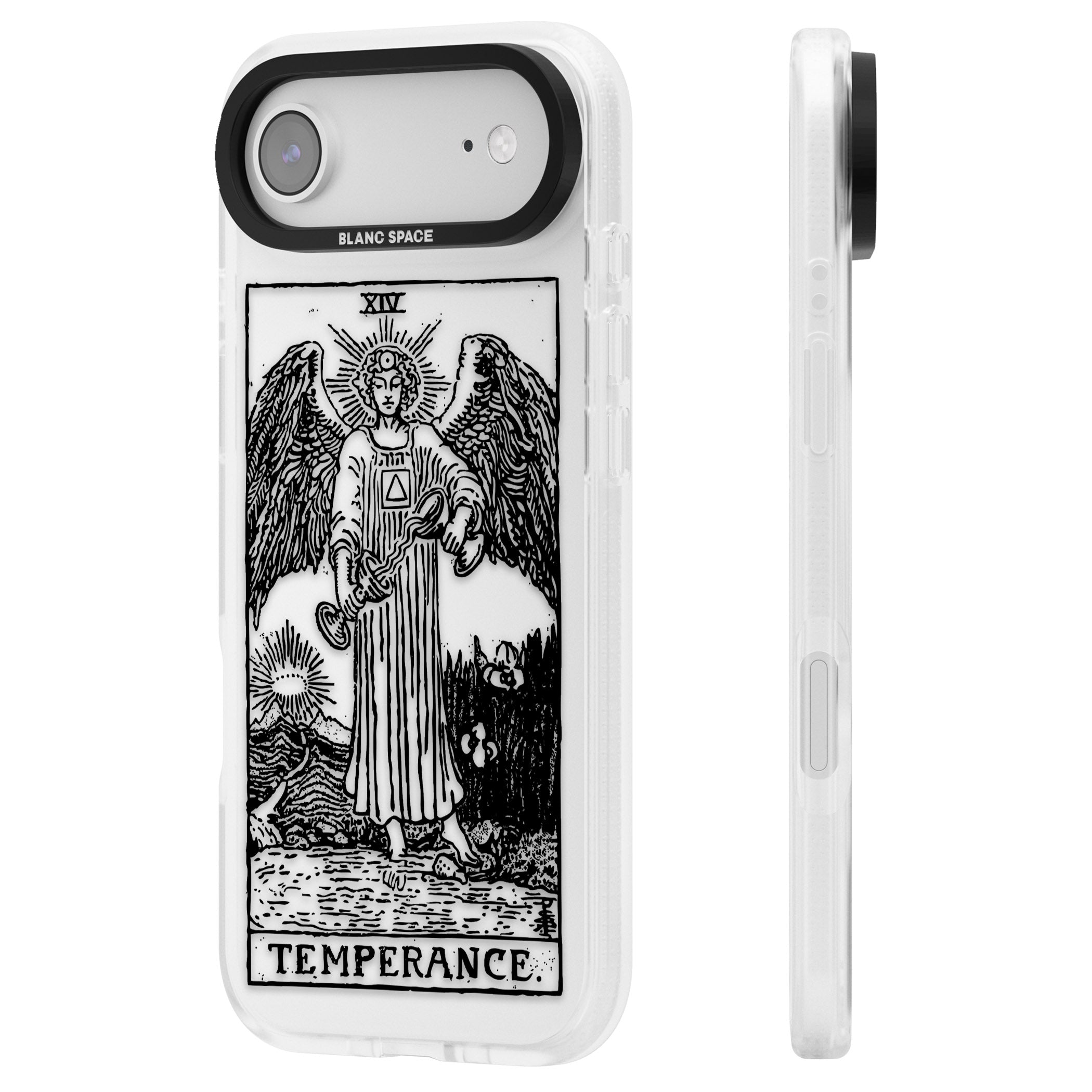 Personalised Temperance Tarot Card (Clear) iPhone 17 Air Impact Air Clear Phone Case Side Profile
