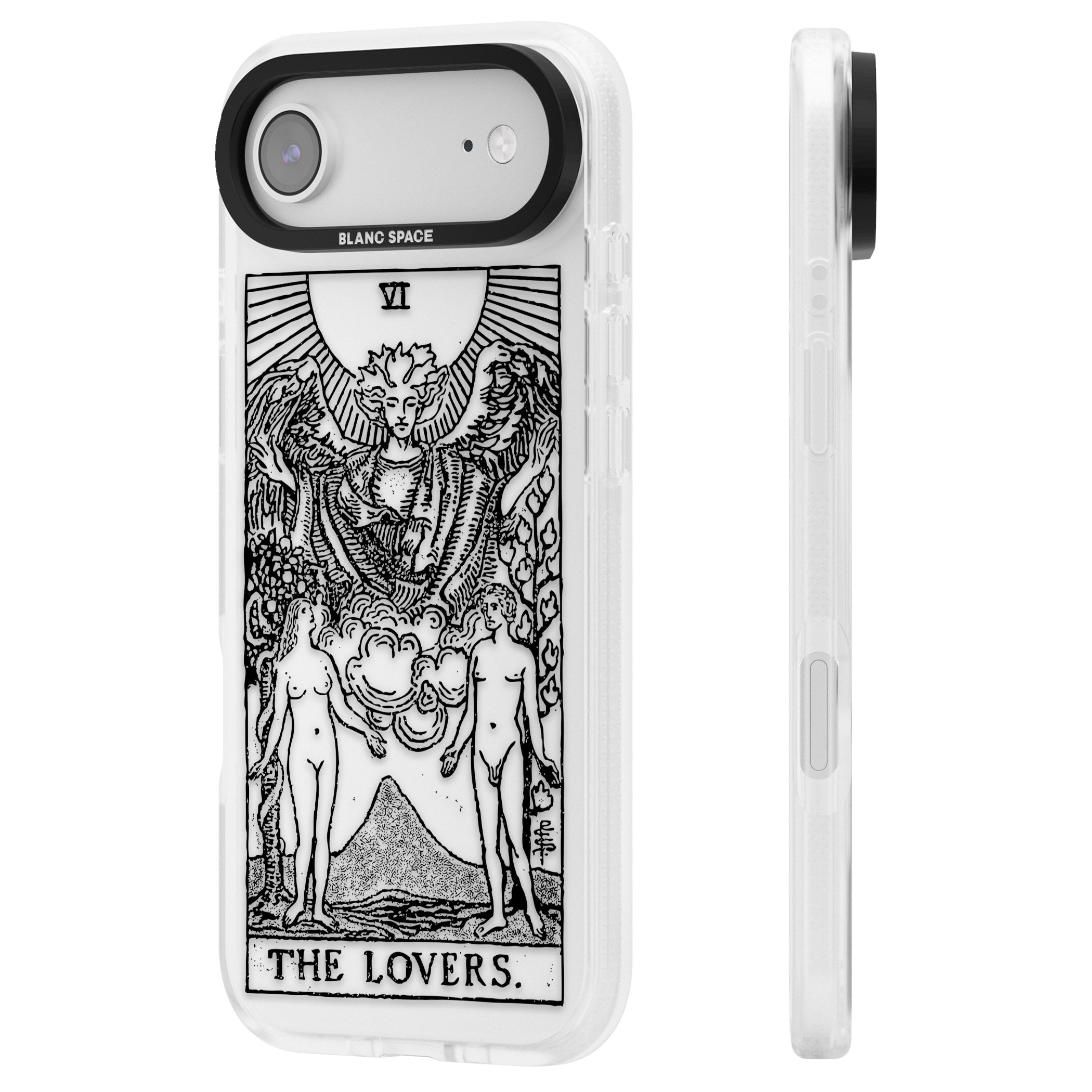 Personalised The Lovers Tarot Card (Clear) iPhone 17 Air Impact Air Clear Phone Case Side Profile
