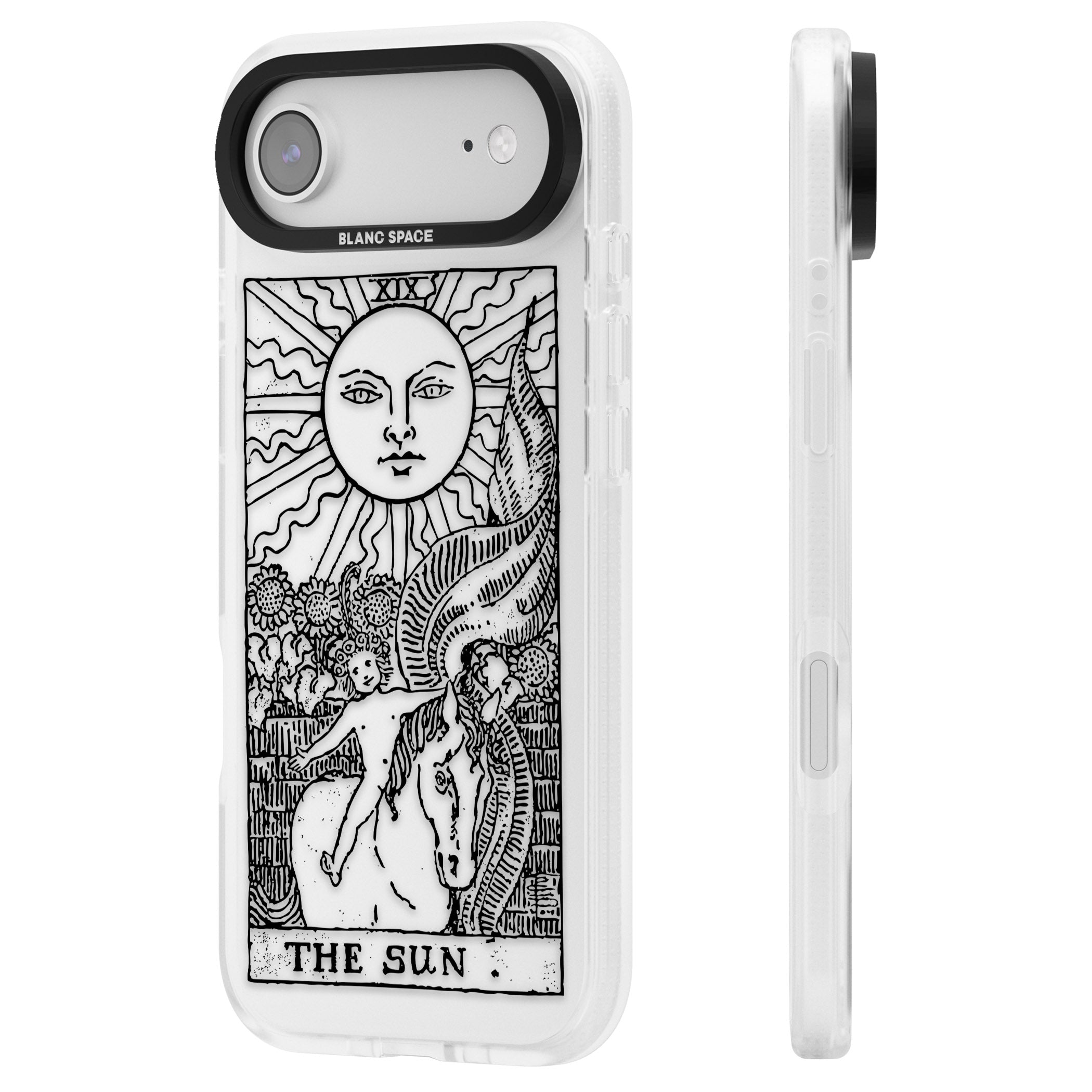 Personalised The Sun Tarot Card (Clear) iPhone 17 Air Impact Air Clear Phone Case Side Profile