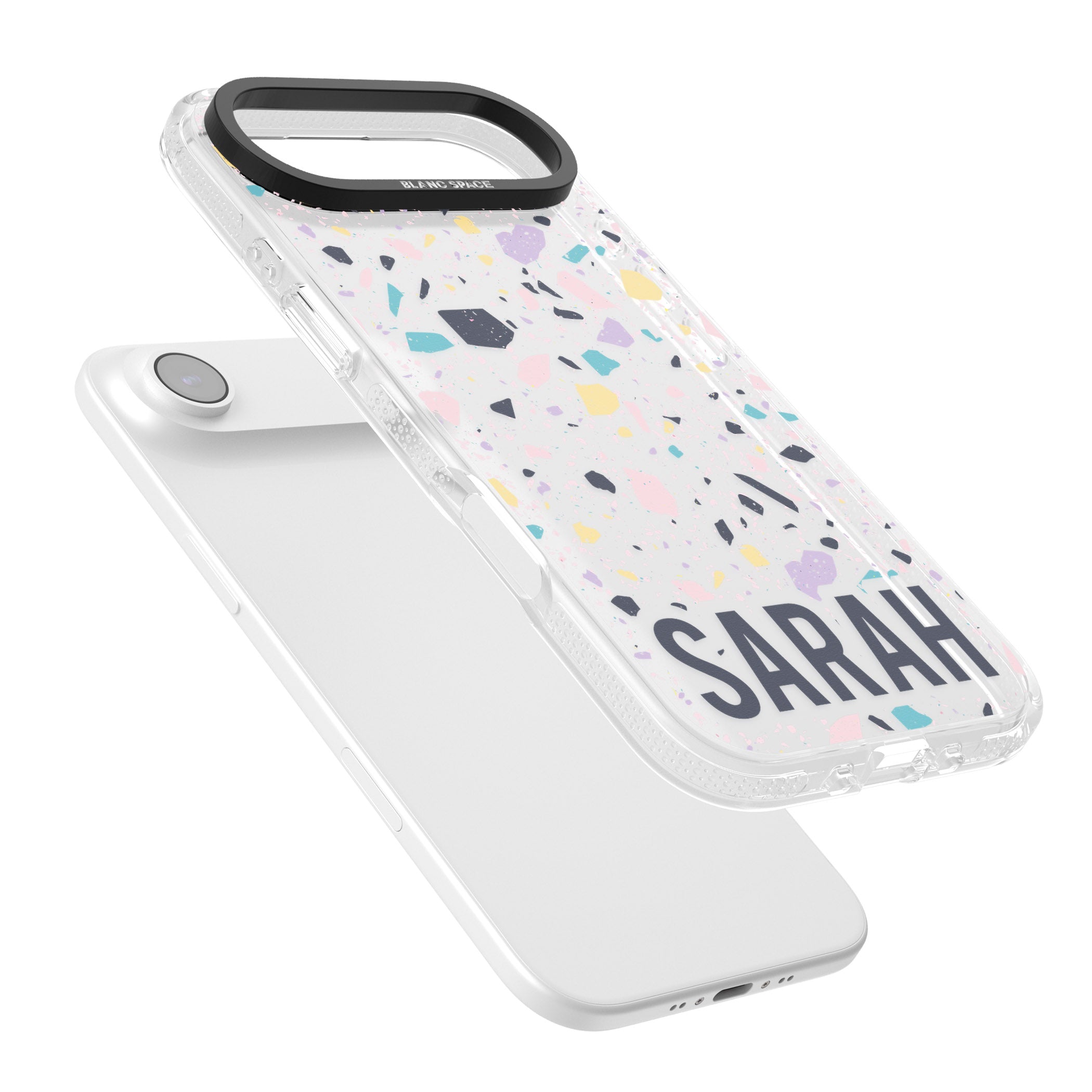 Personalised Pastel Terrazzo iPhone 17 Air Impact Air Clear Phone Case Colours