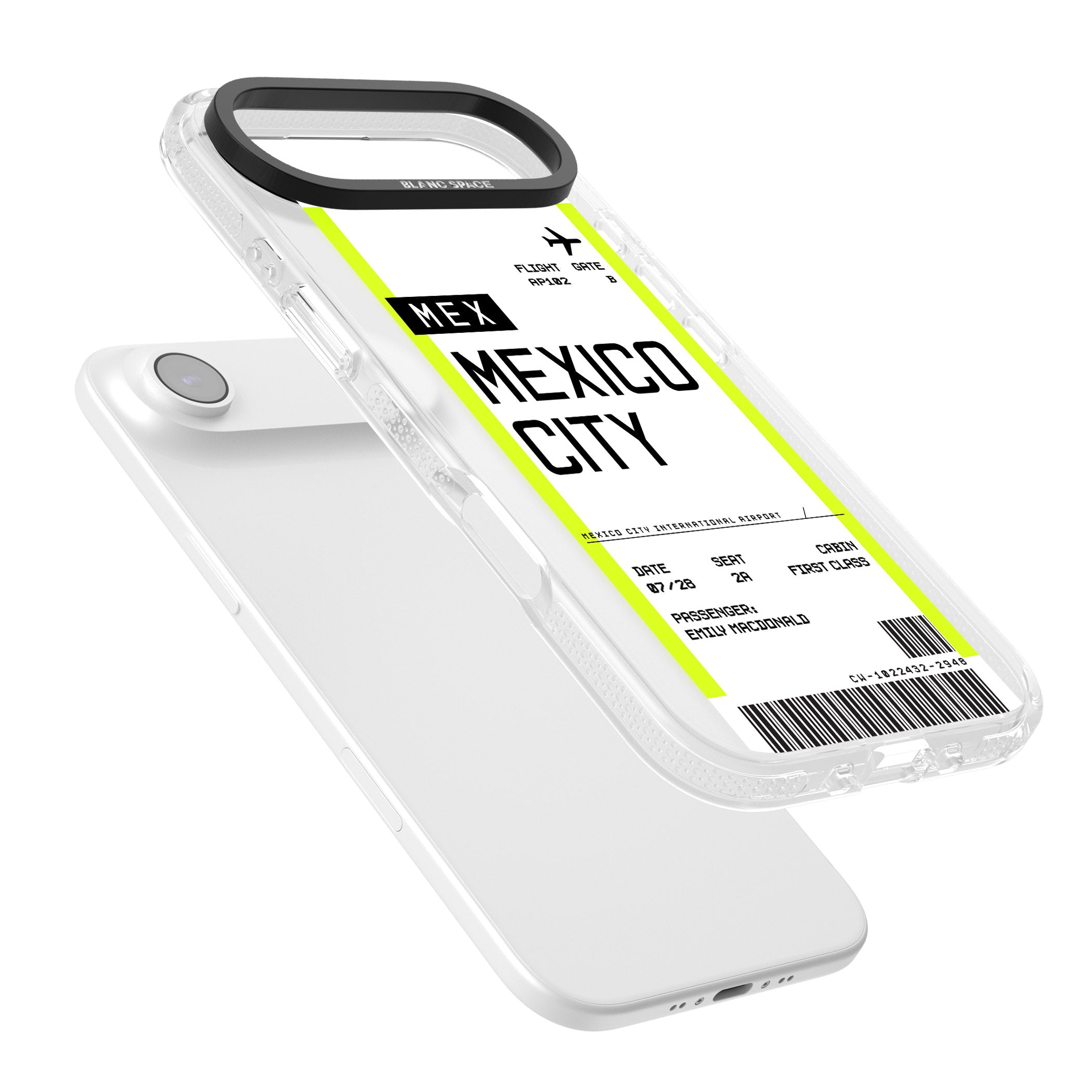 Personalised Mexico City Boarding Pass iPhone 17 Air Impact Air Clear Phone Case Colours