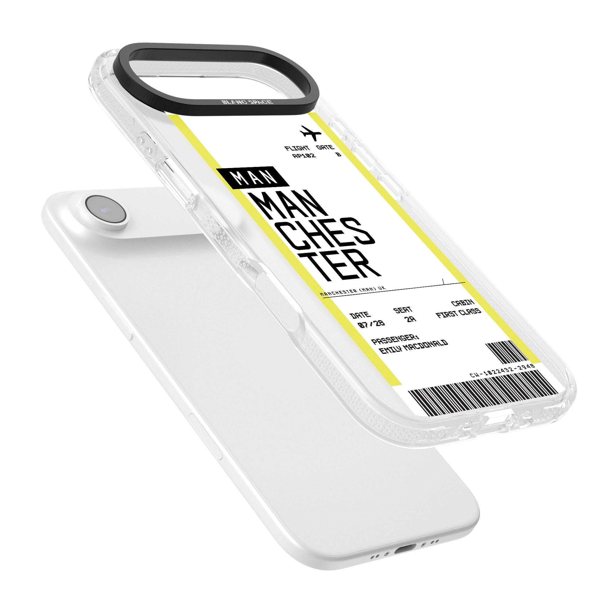 Personalised Manchester Boarding Pass iPhone 17 Air Impact Air Clear Phone Case Colours