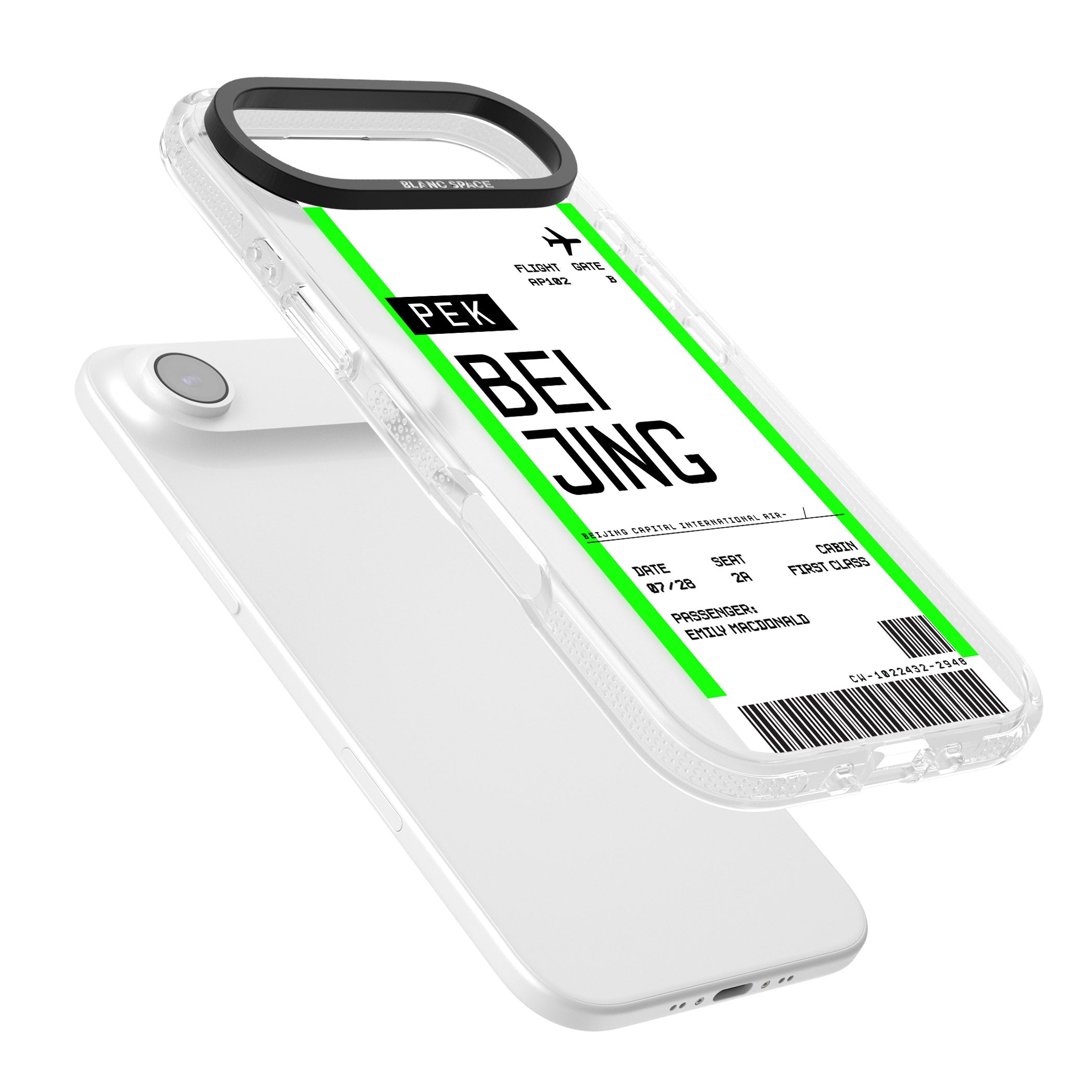 Personalised Beijing Boarding Pass iPhone 17 Air Impact Air Clear Phone Case Colours