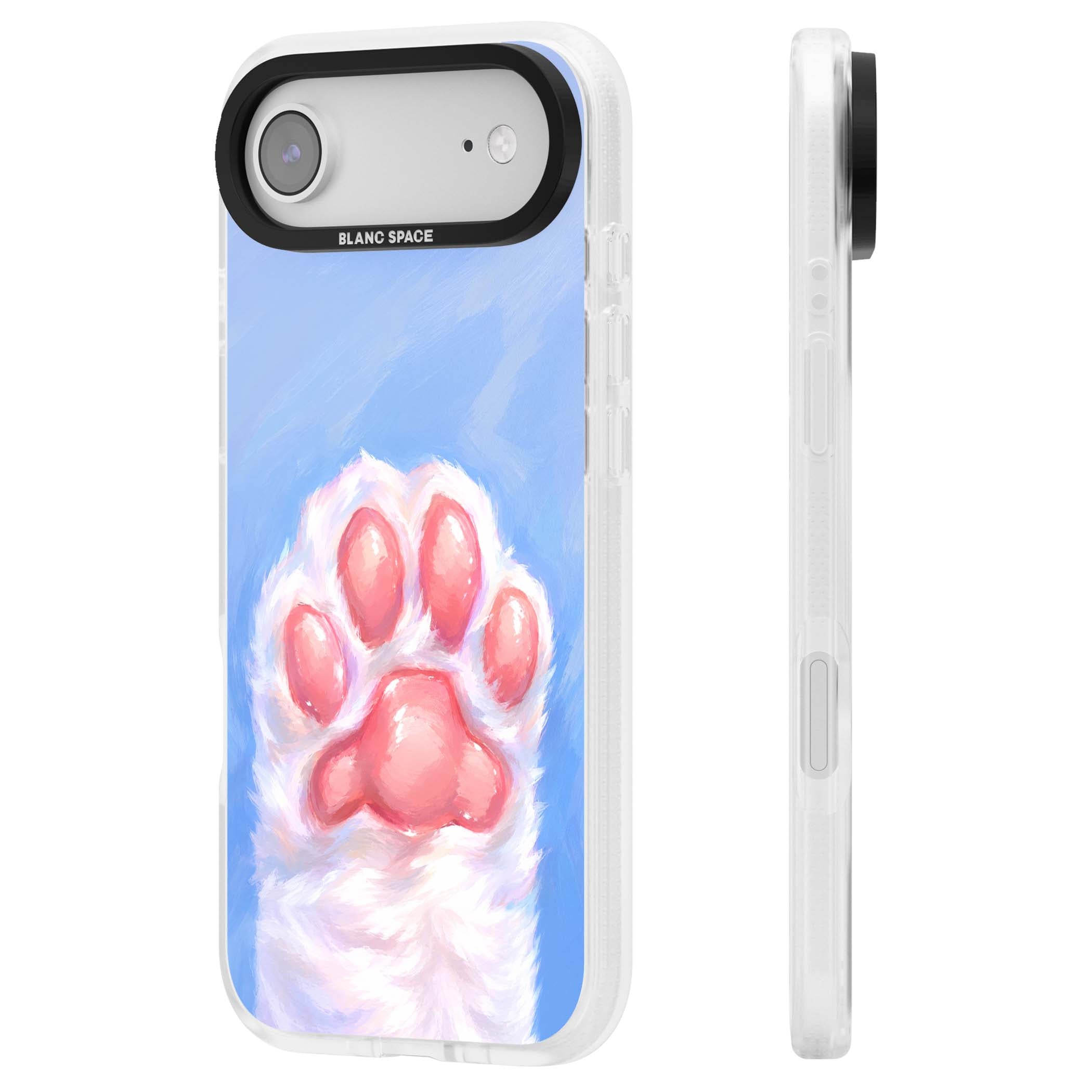 Soft White Paw cute iPhone case | Clear Case Impact Air case for iPhone Air