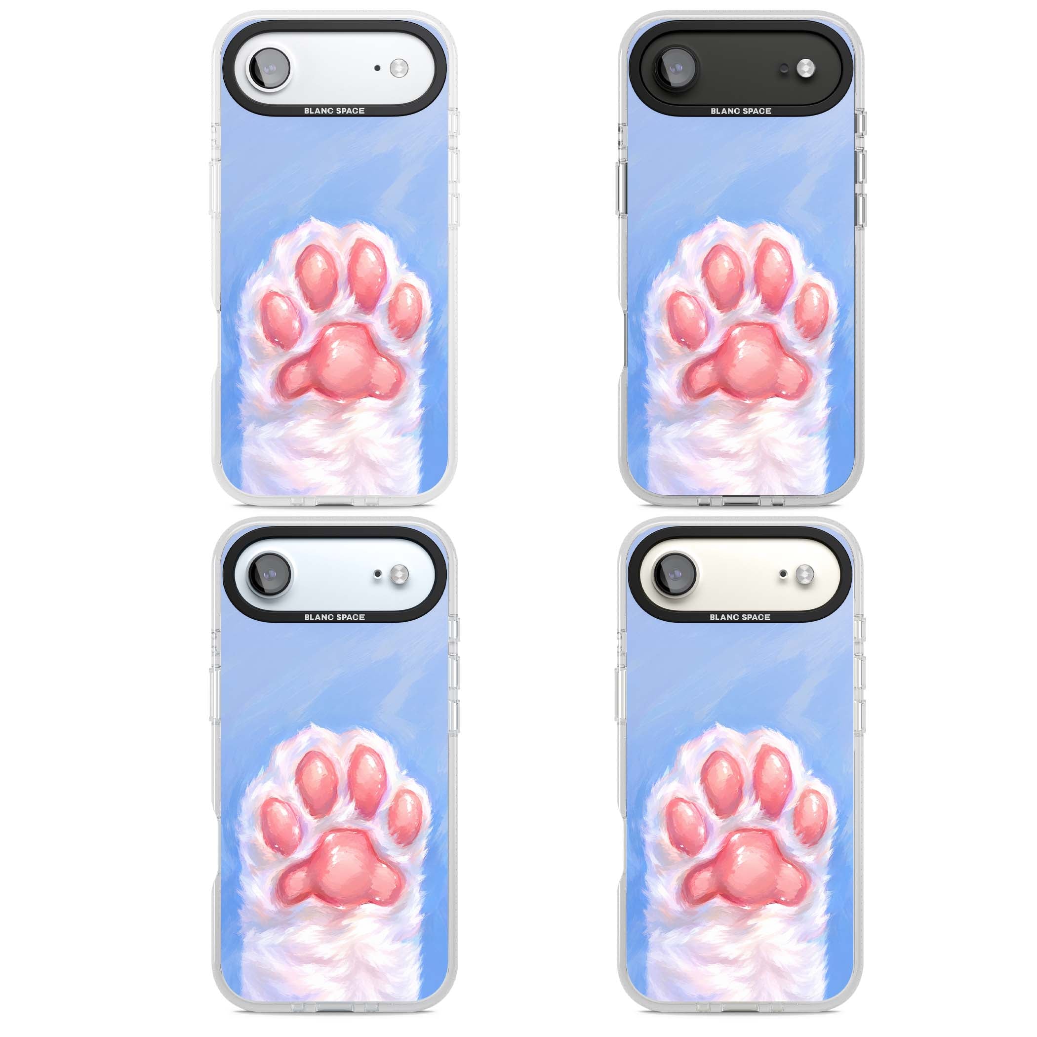 Soft White Paw cute iPhone case | Clear Case Impact Air case for iPhone Air