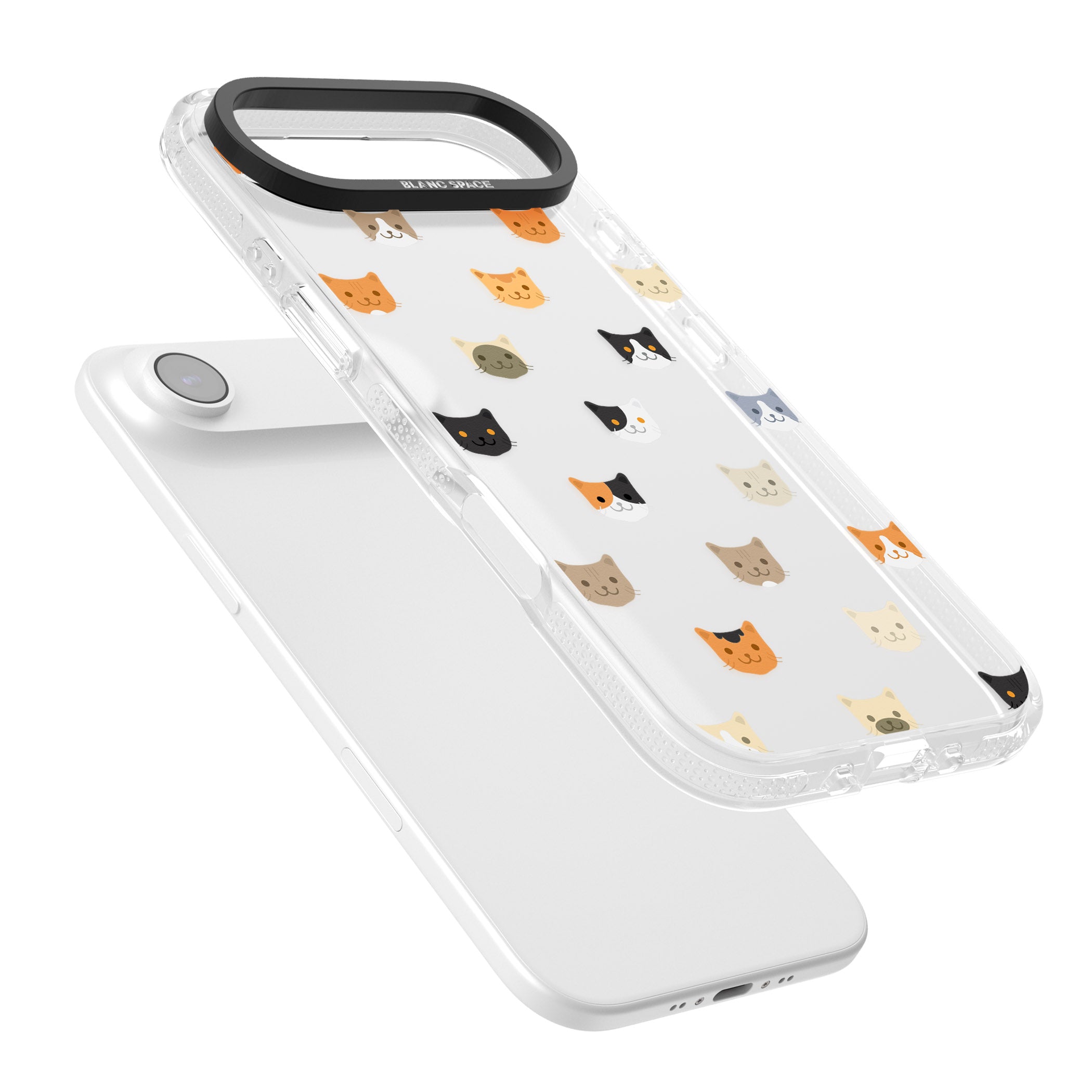 Cute Cat Face Transparent iPhone 17 Air Impact Air Clear Phone Case Colours