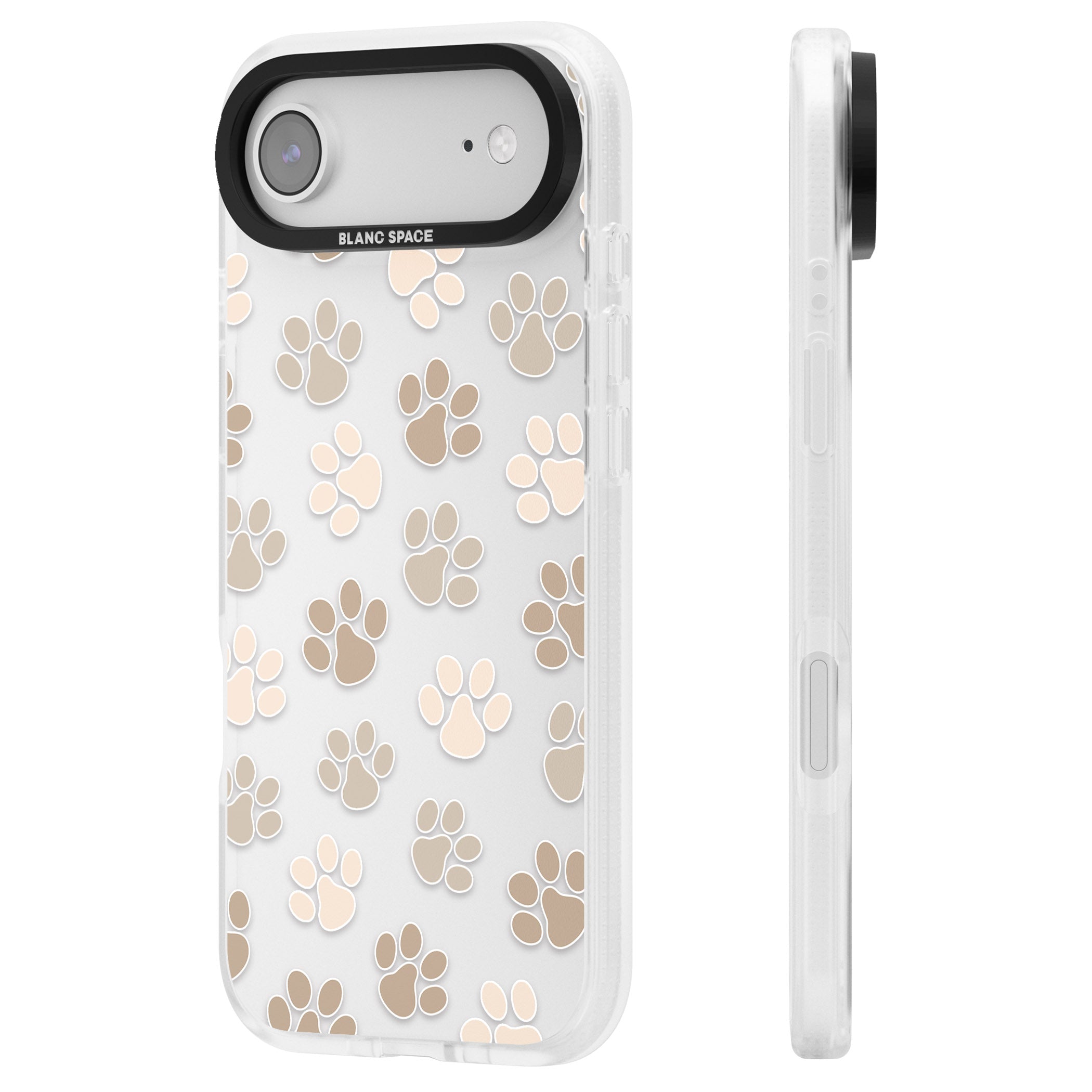 Paw Prints iPhone 17 Air Impact Air Clear Phone Case Side Profile