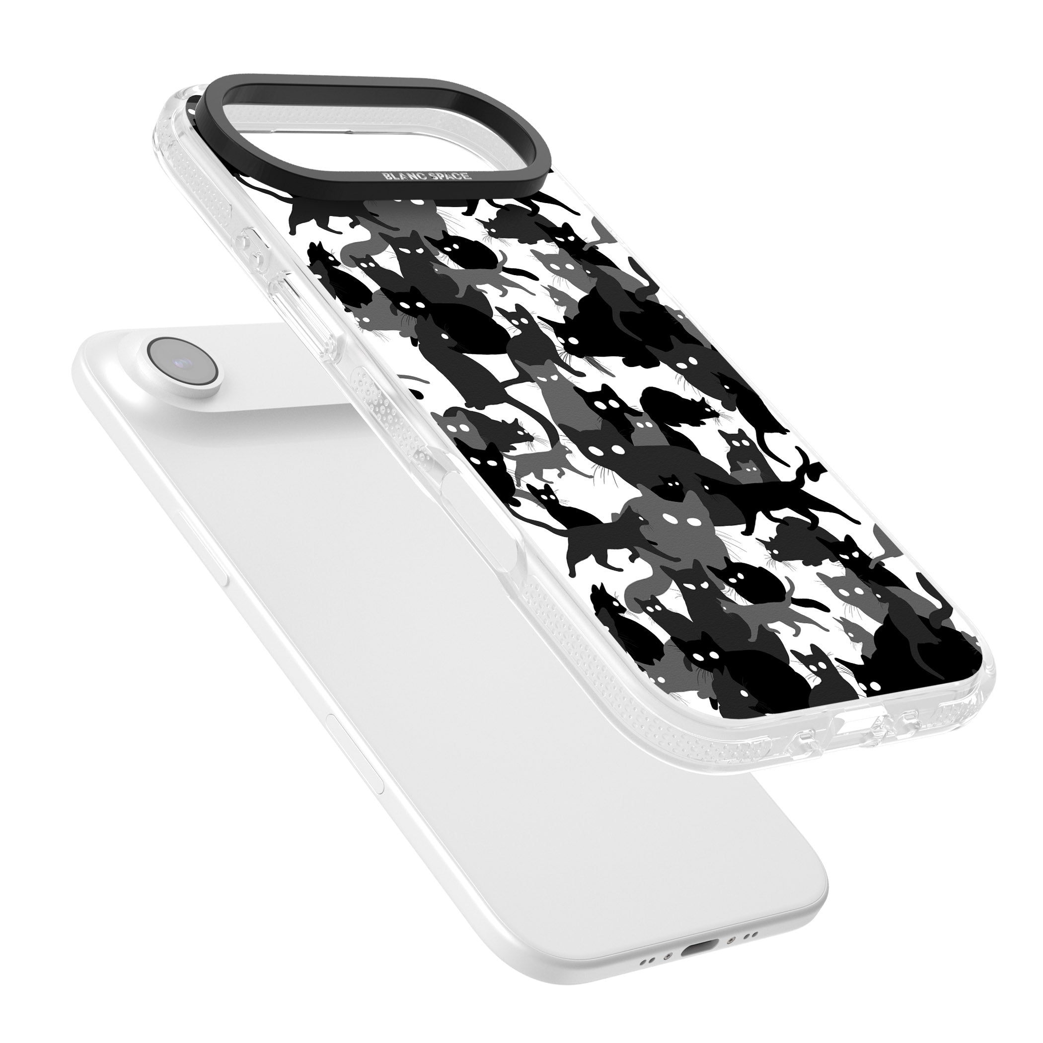 Black & White Cat Camouflage iPhone 17 Air Impact Air Clear Phone Case Colours