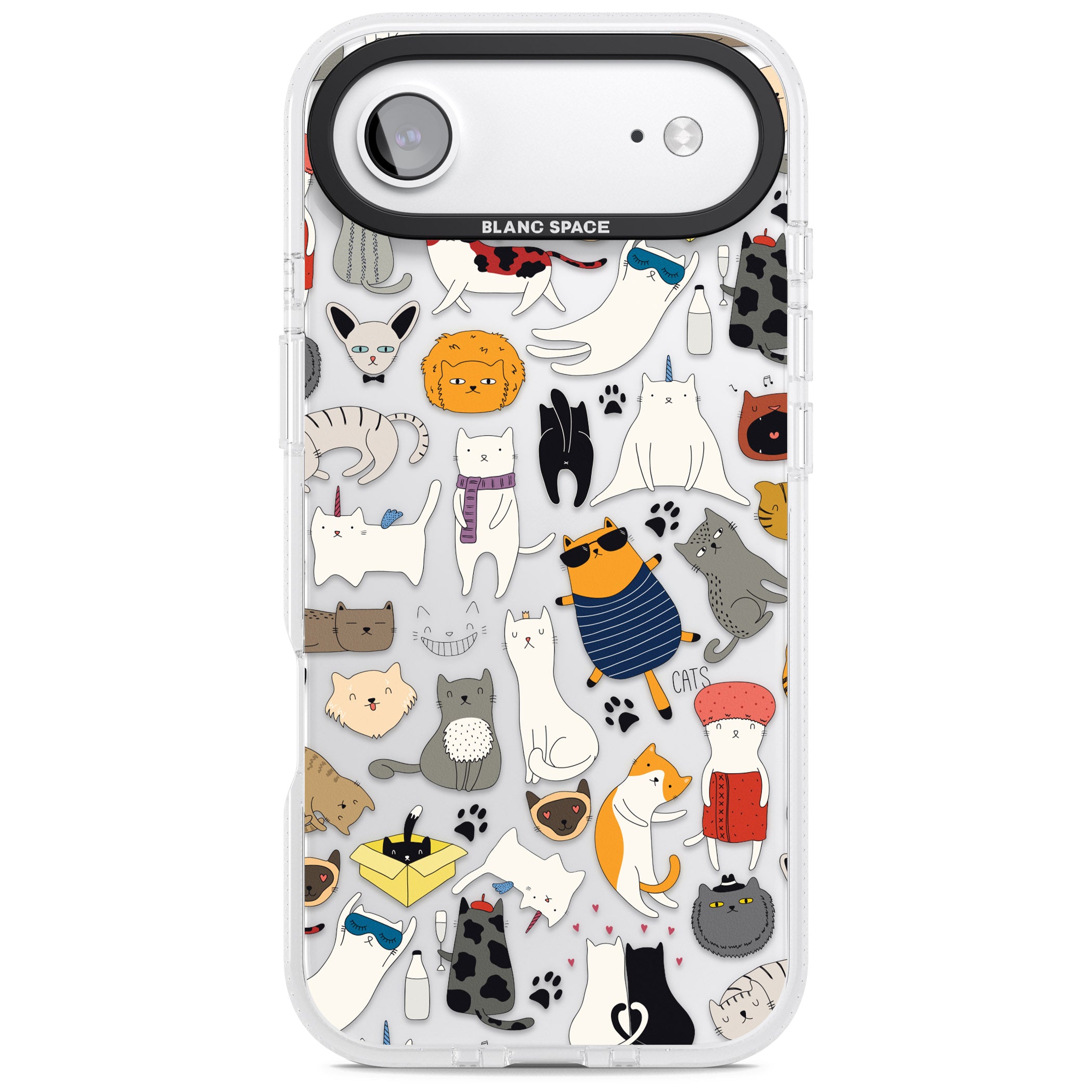 Cartoon Cat Collage iPhone 17 Air Impact Air Clear Phone Case