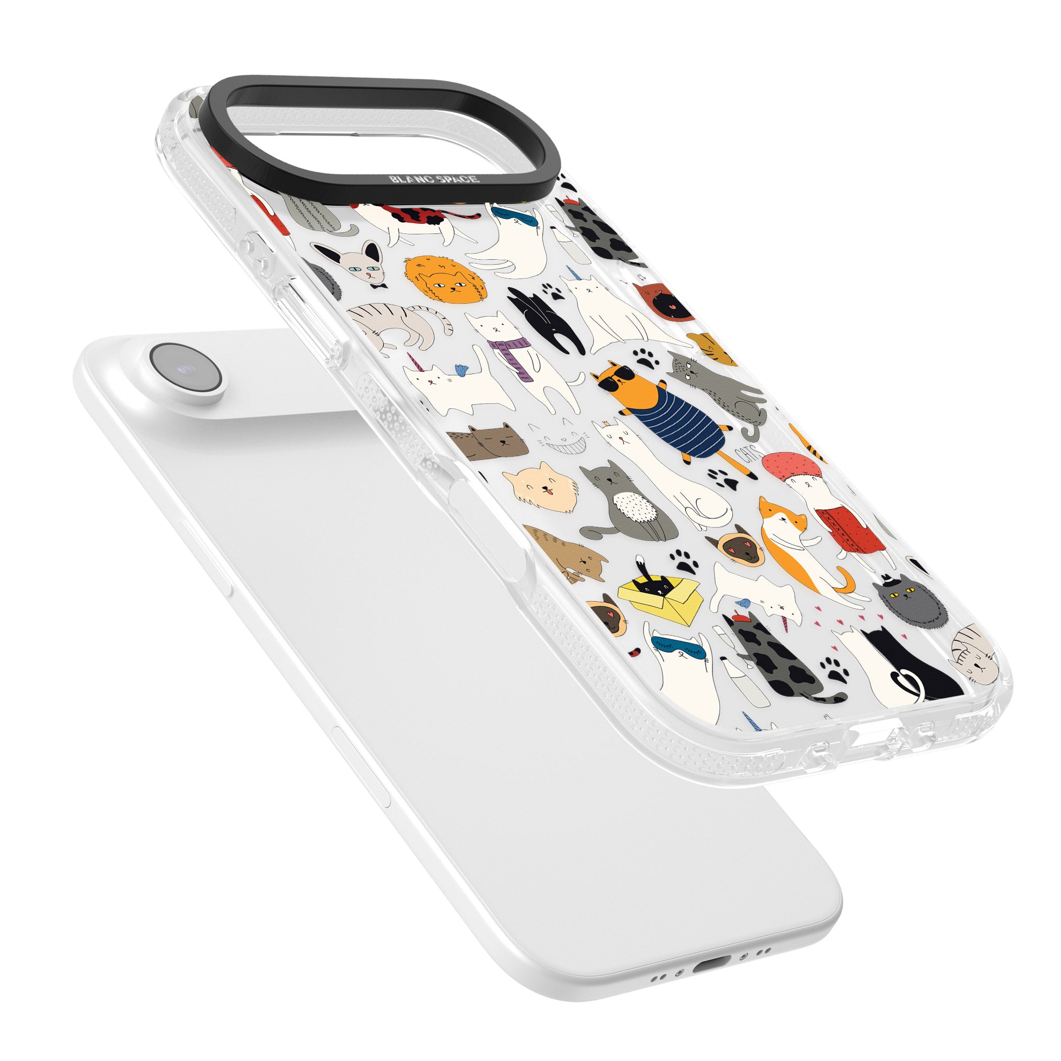 Cartoon Cat Collage iPhone 17 Air Impact Air Clear Phone Case Colours