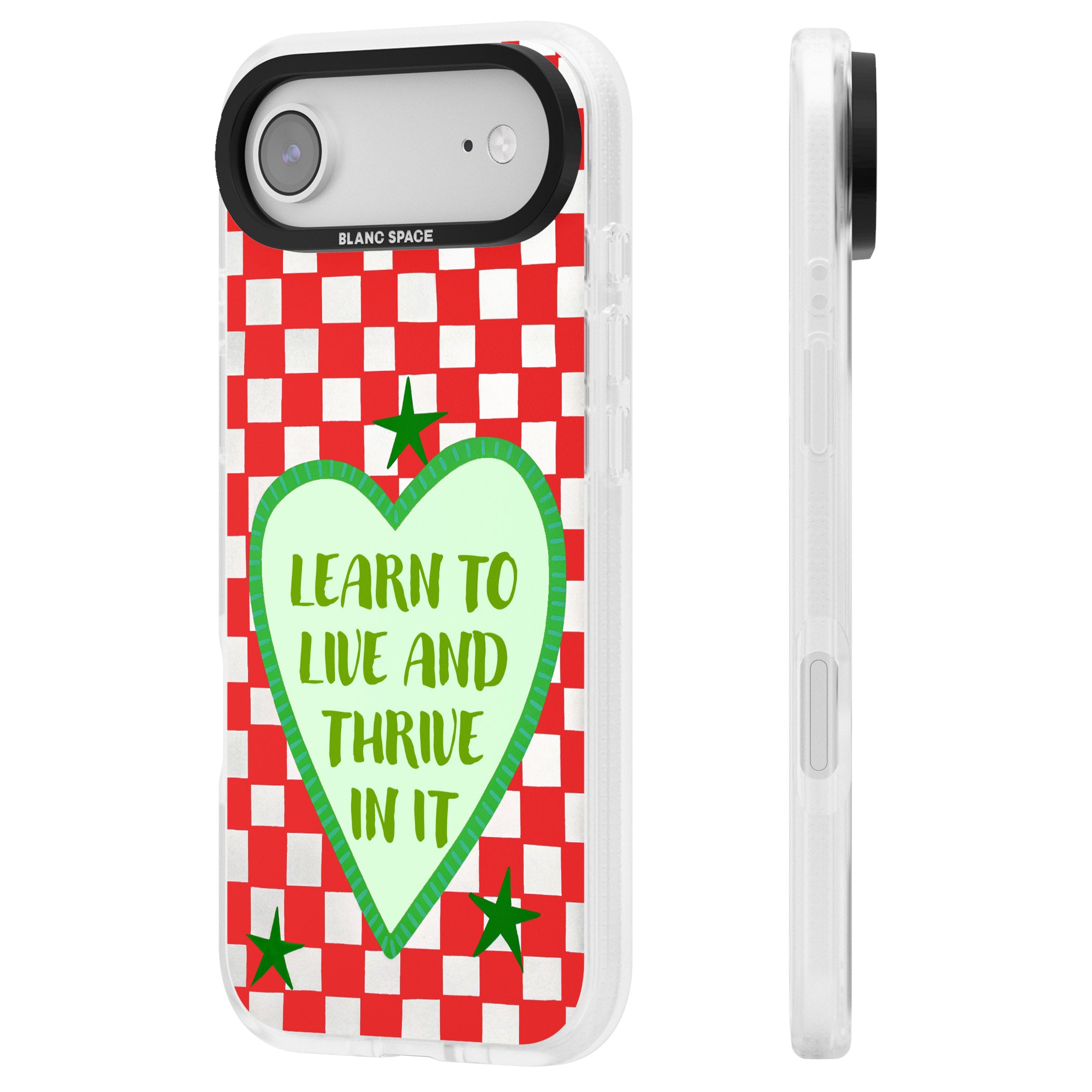 Learn To Live iPhone 17 Air Impact Air Clear Phone Case Side Profile