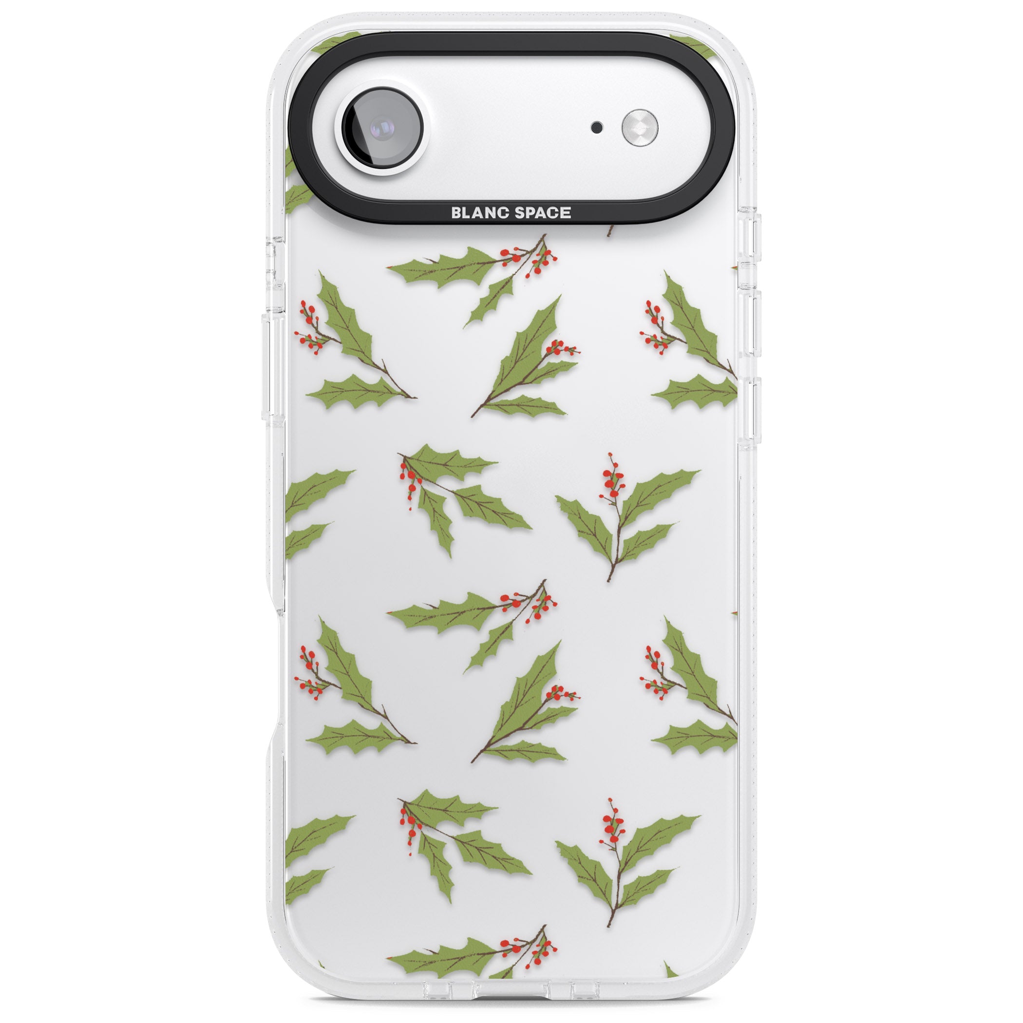 Christmas Holly Pattern iPhone 17 Air Impact Air Clear Phone Case