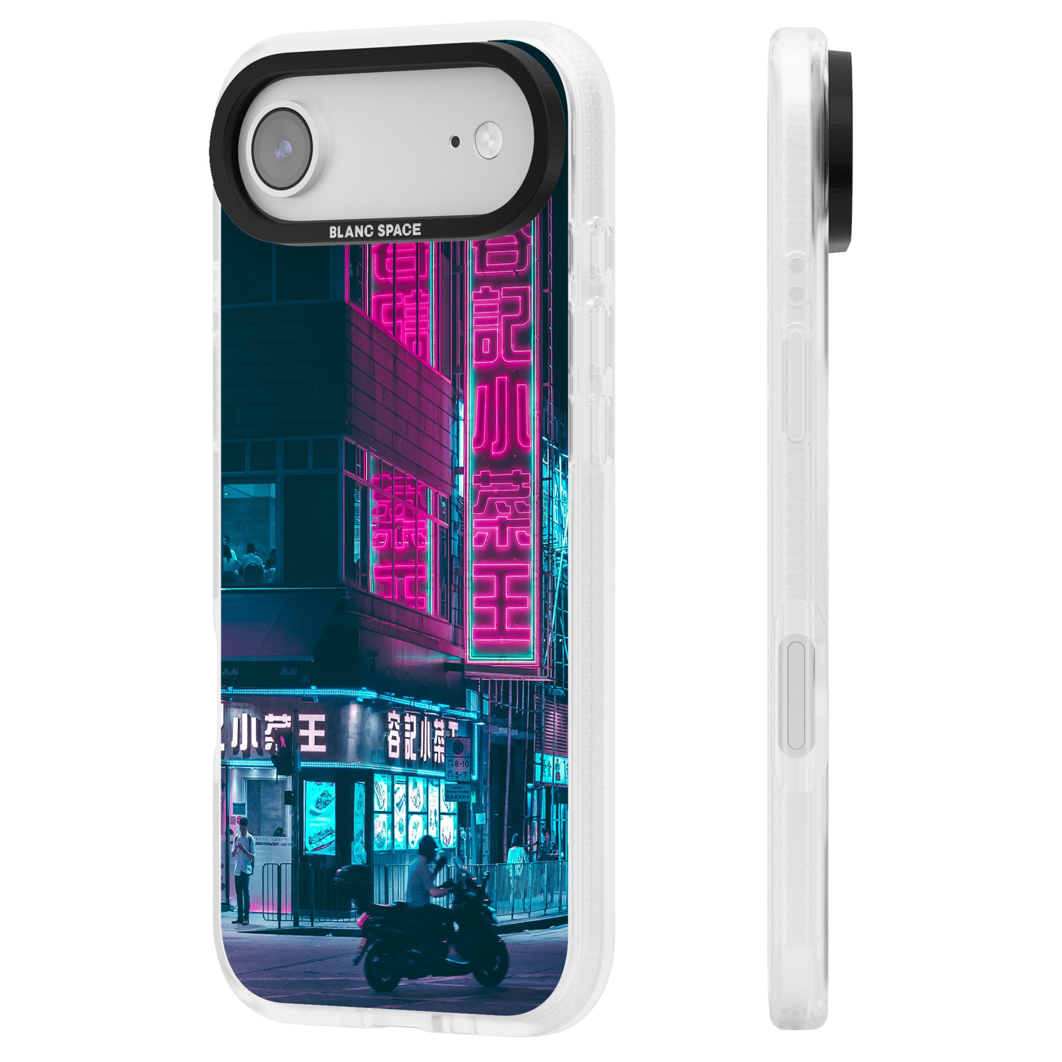 Neon City Ride iPhone 17 Air Impact Air Clear Phone Case Side Profile
