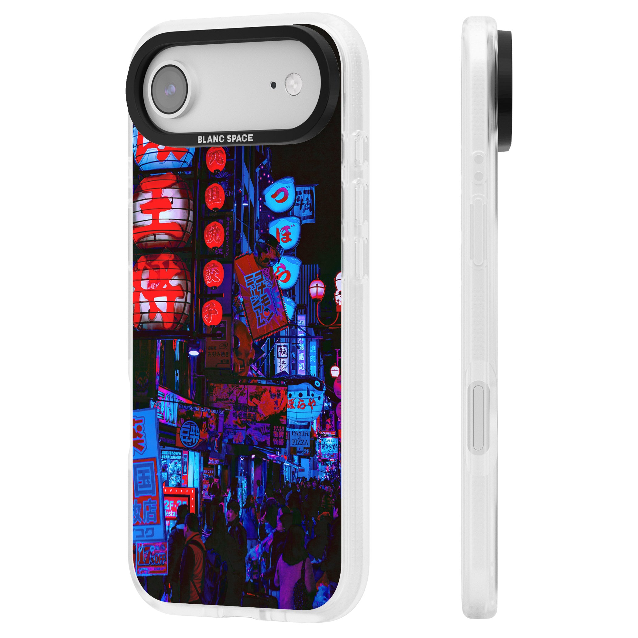 Neon City Nights iPhone 17 Air Impact Air Clear Phone Case Side Profile