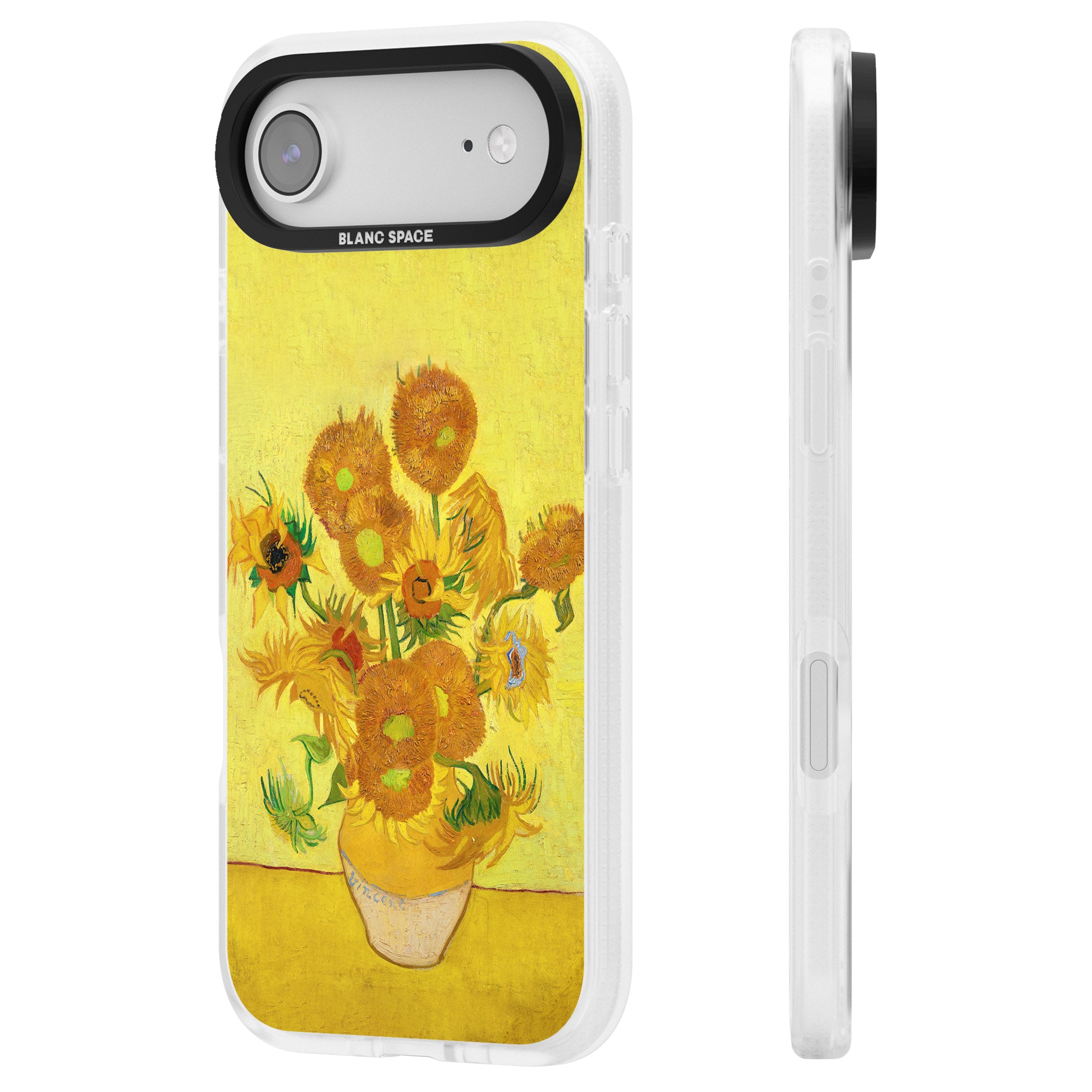 Sunflowers iPhone 17 Air Impact Air Clear Phone Case Side Profile