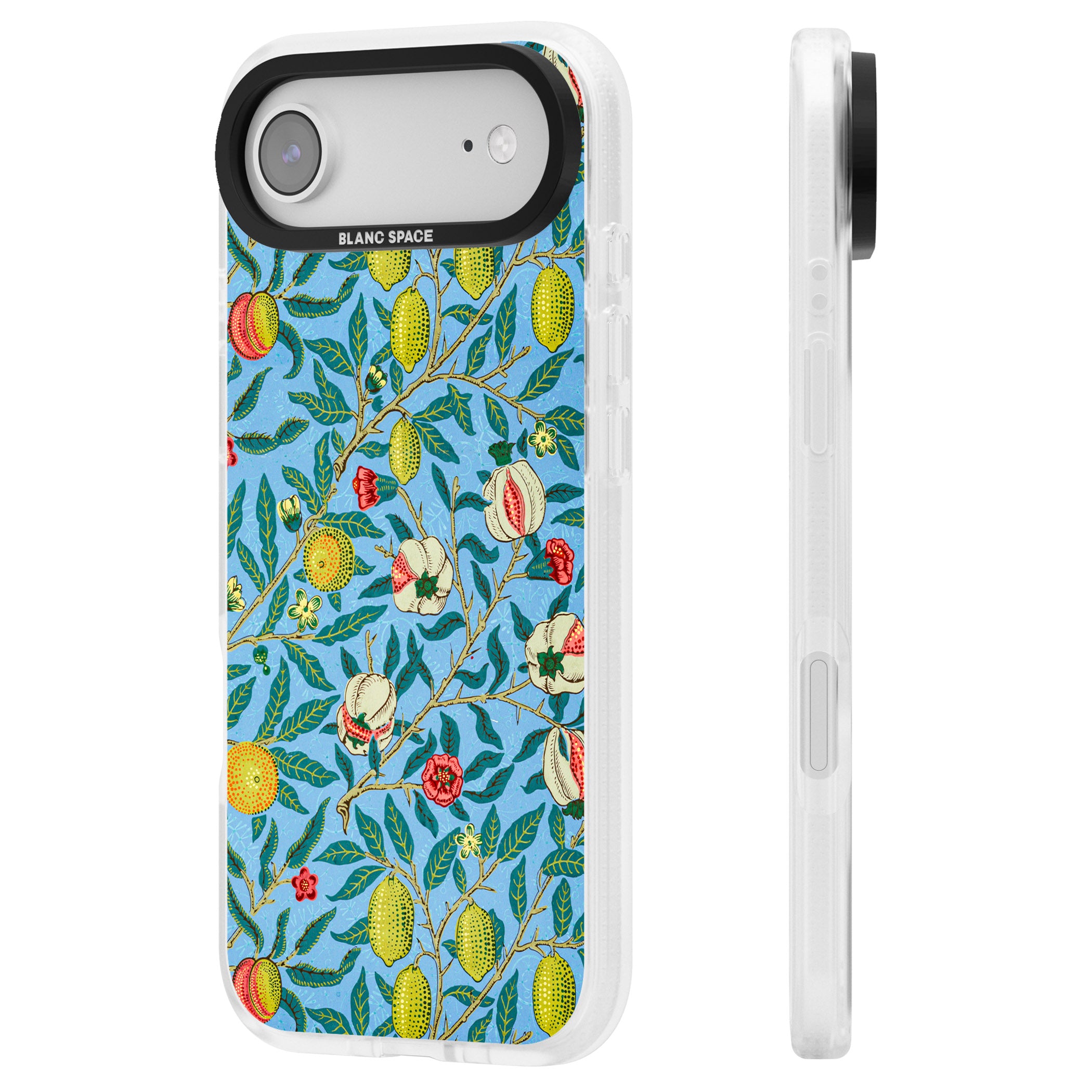 Vintage Fruits iPhone 17 Air Impact Air Clear Phone Case Side Profile