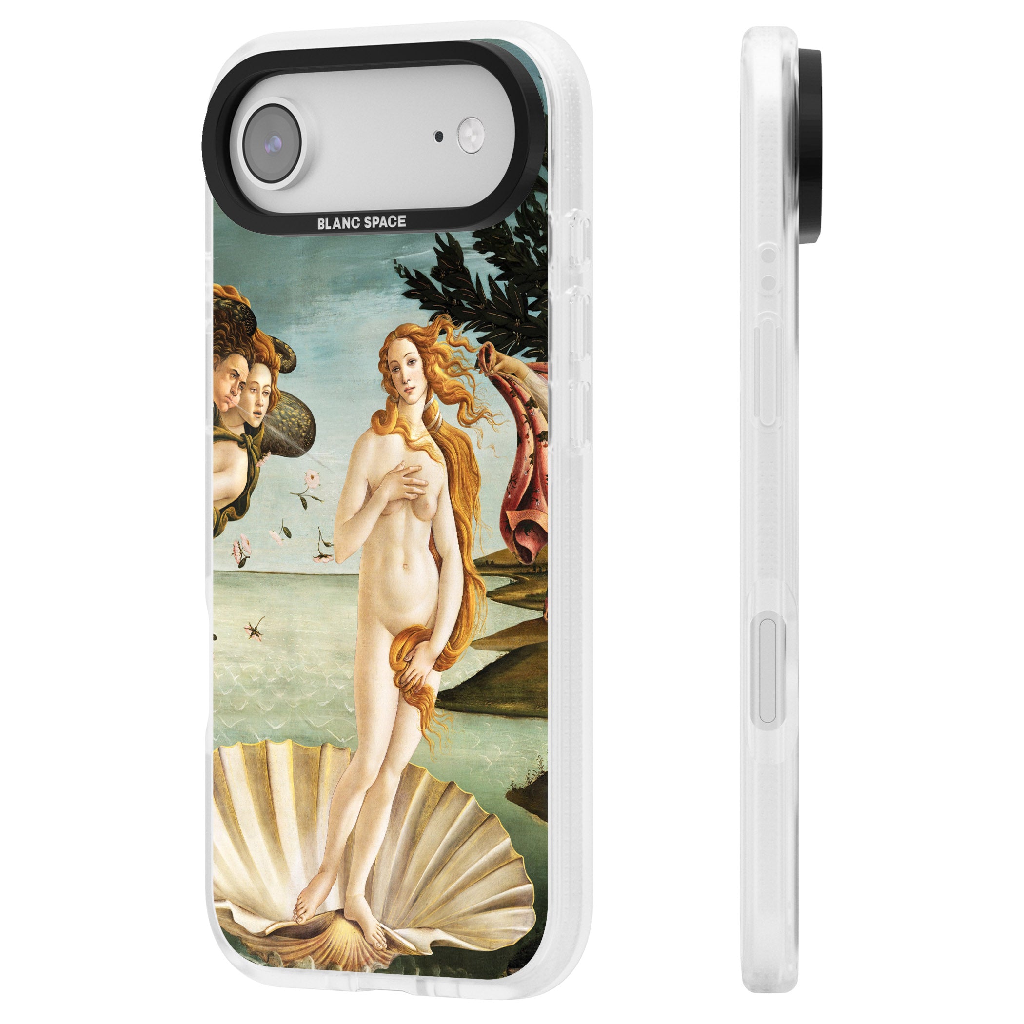 The Birth of Venus - Sandro Botticelli iPhone 17 Air Impact Air Clear Phone Case Side Profile
