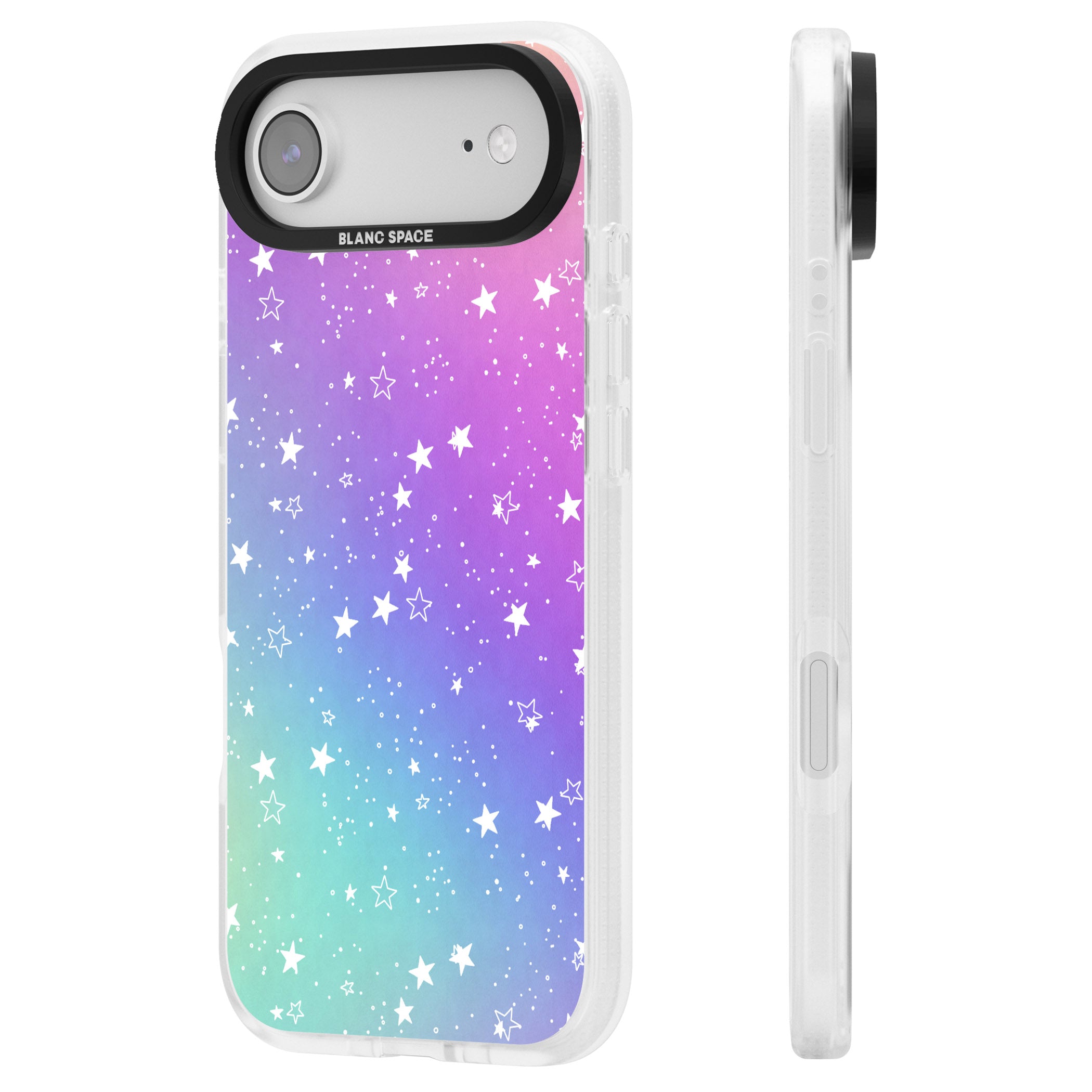 Pastel Starry Sky iPhone 17 Air Impact Air Clear Phone Case Side Profile
