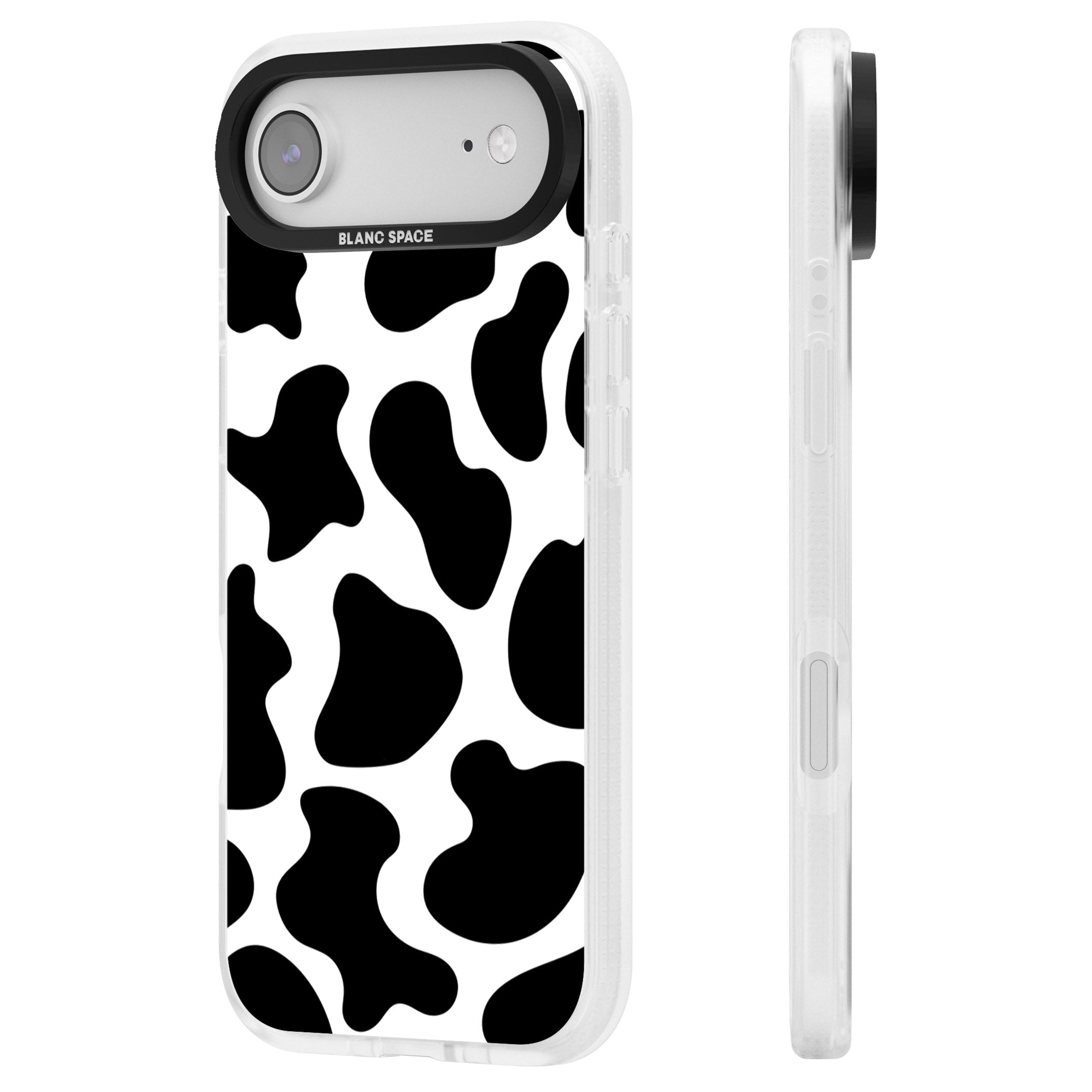 Cow Print iPhone 17 Air Impact Air Clear Phone Case Side Profile