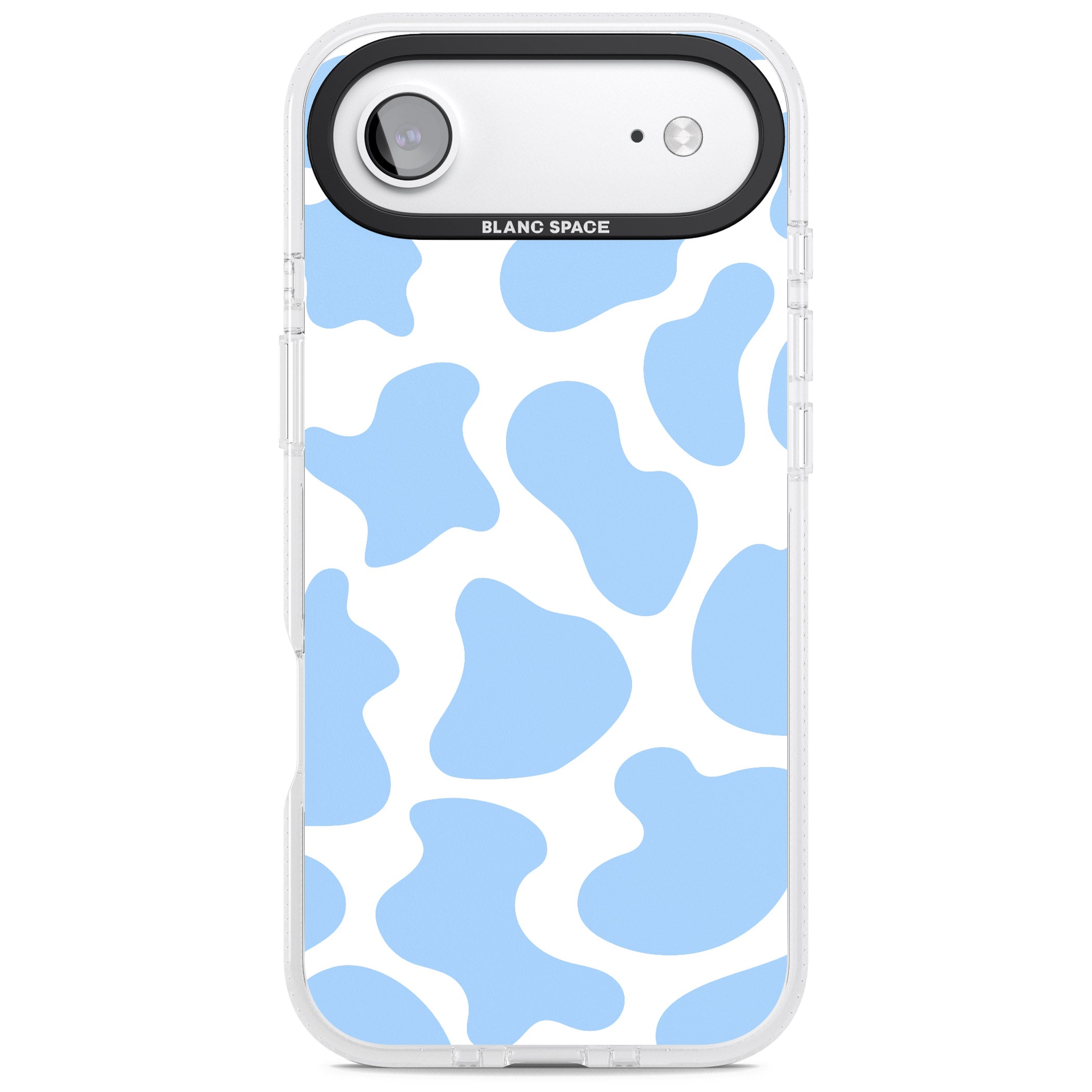 Blue And White Cow Print iPhone 17 Air Impact Air Clear Phone Case