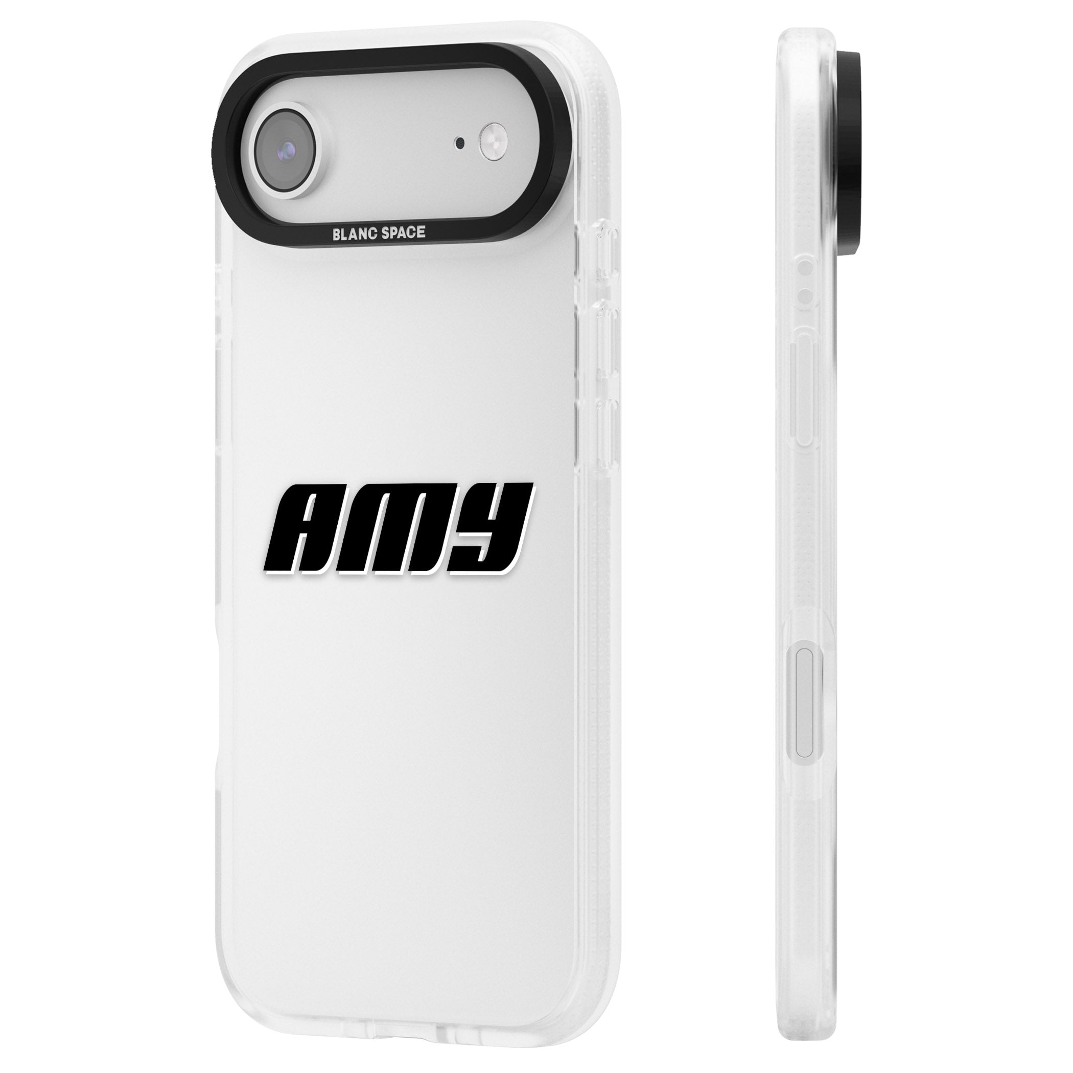 Personalised Bold Name iPhone 17 Air Impact Air Clear Phone Case Side Profile