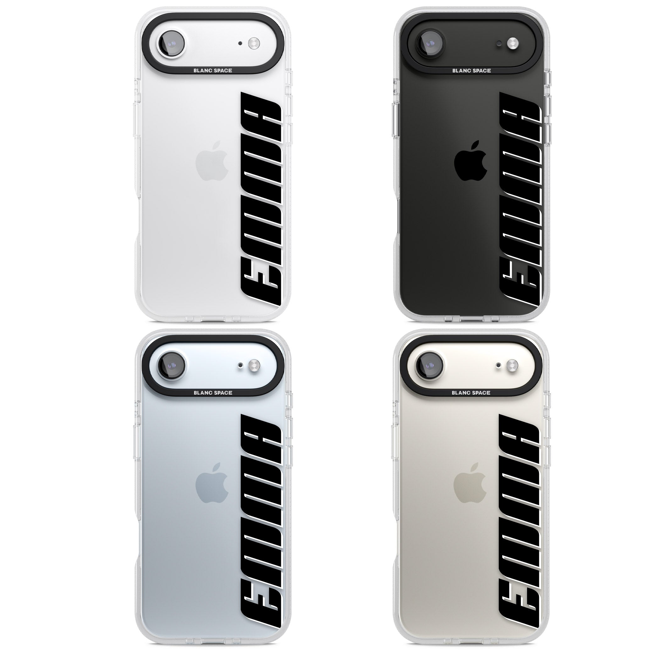 Personalised Vertical Bold Name iPhone 17 Air Impact Air Clear Phone Case APT Impact Protection