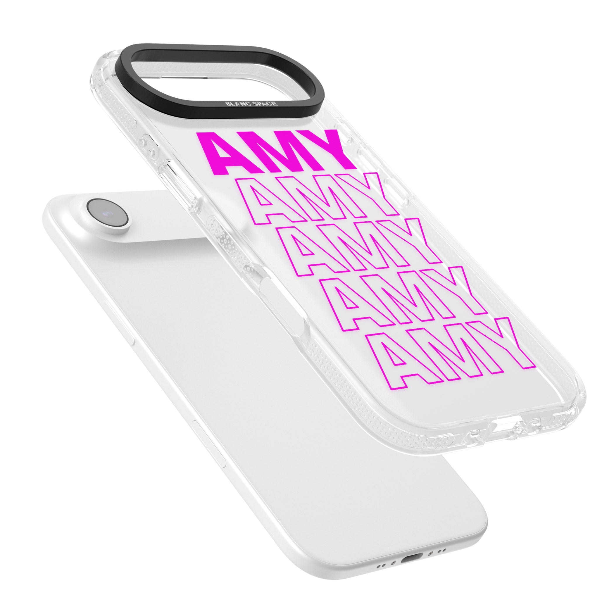 Personalised Bold Repeated Name iPhone 17 Air Impact Air Clear Phone Case Colours