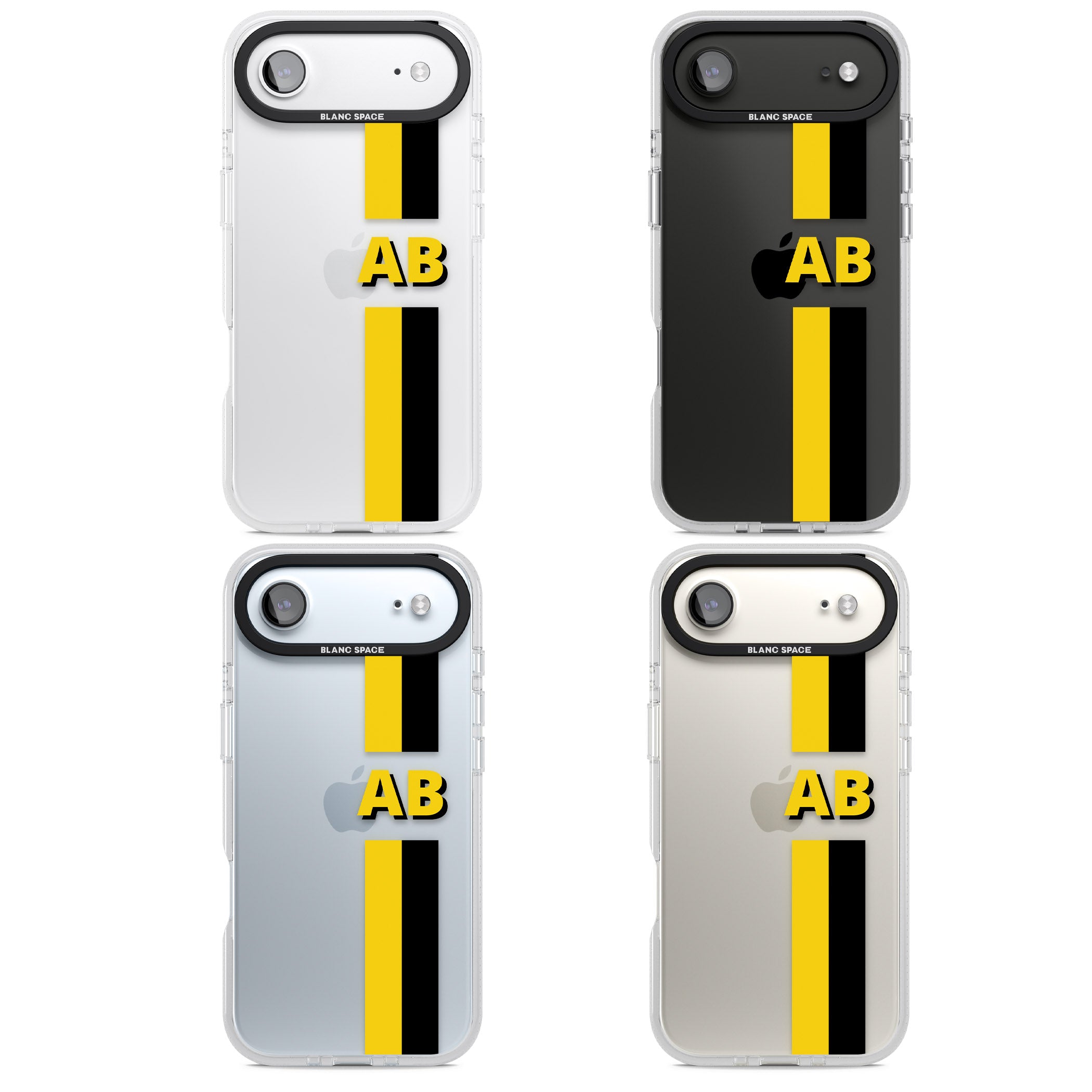 Personalised Bold Name Striped iPhone 17 Air Impact Air Clear Phone Case APT Impact Protection