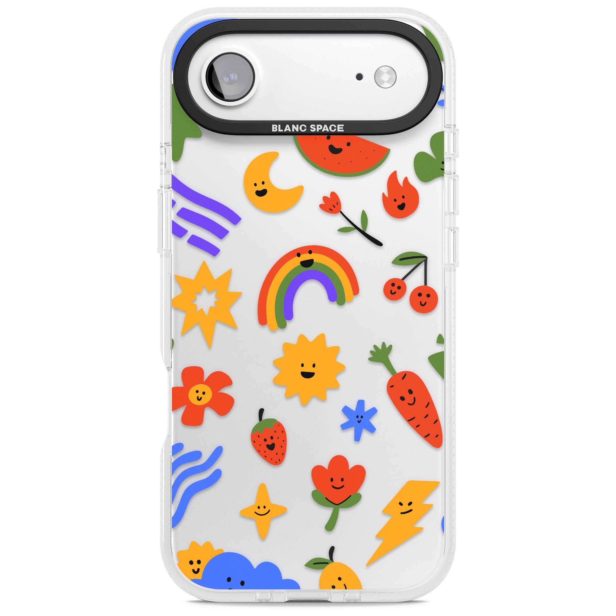 Colorful Kawaii Icons iPhone 17 Air Impact Air Clear Phone Case