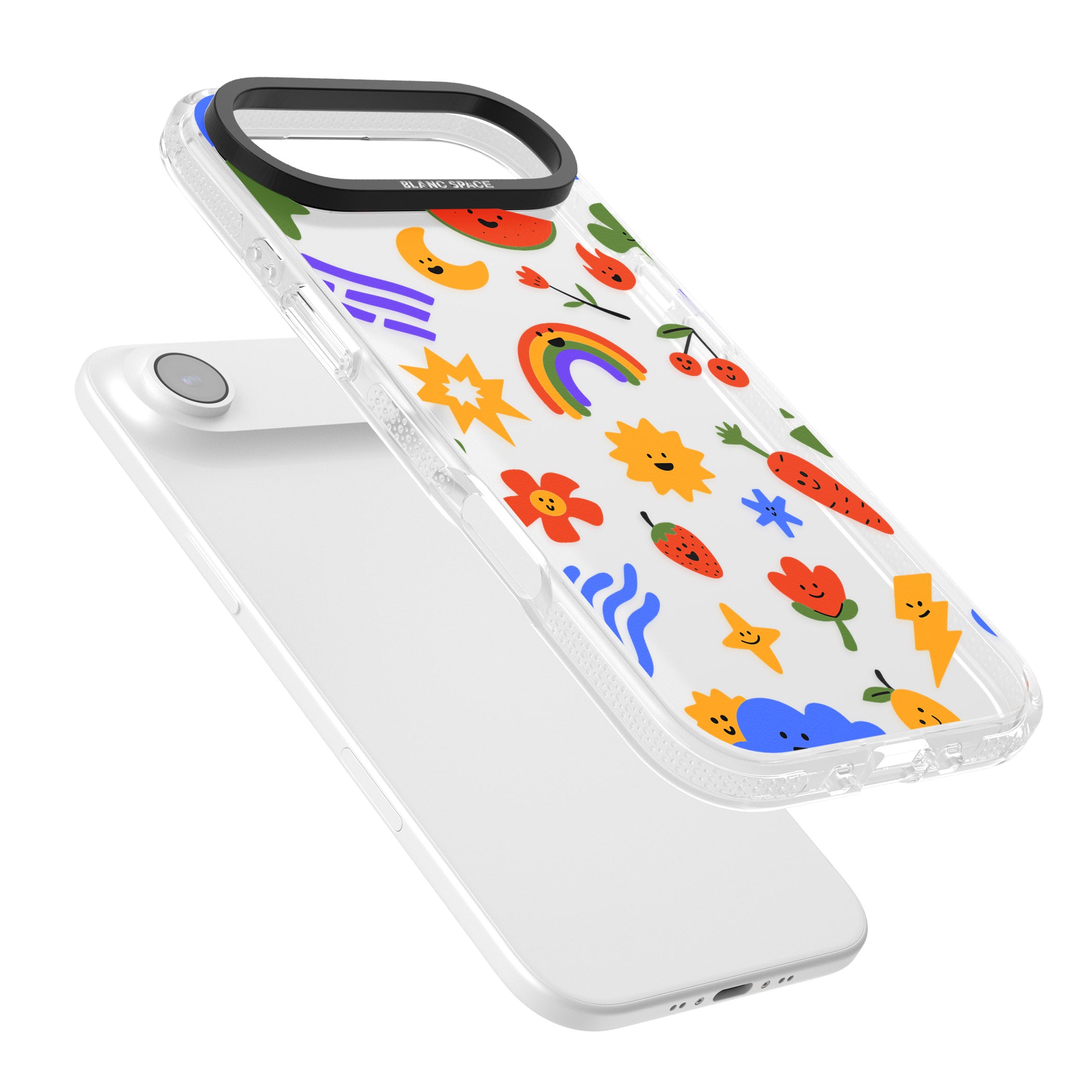 Colorful Kawaii Icons iPhone 17 Air Impact Air Clear Phone Case Colours