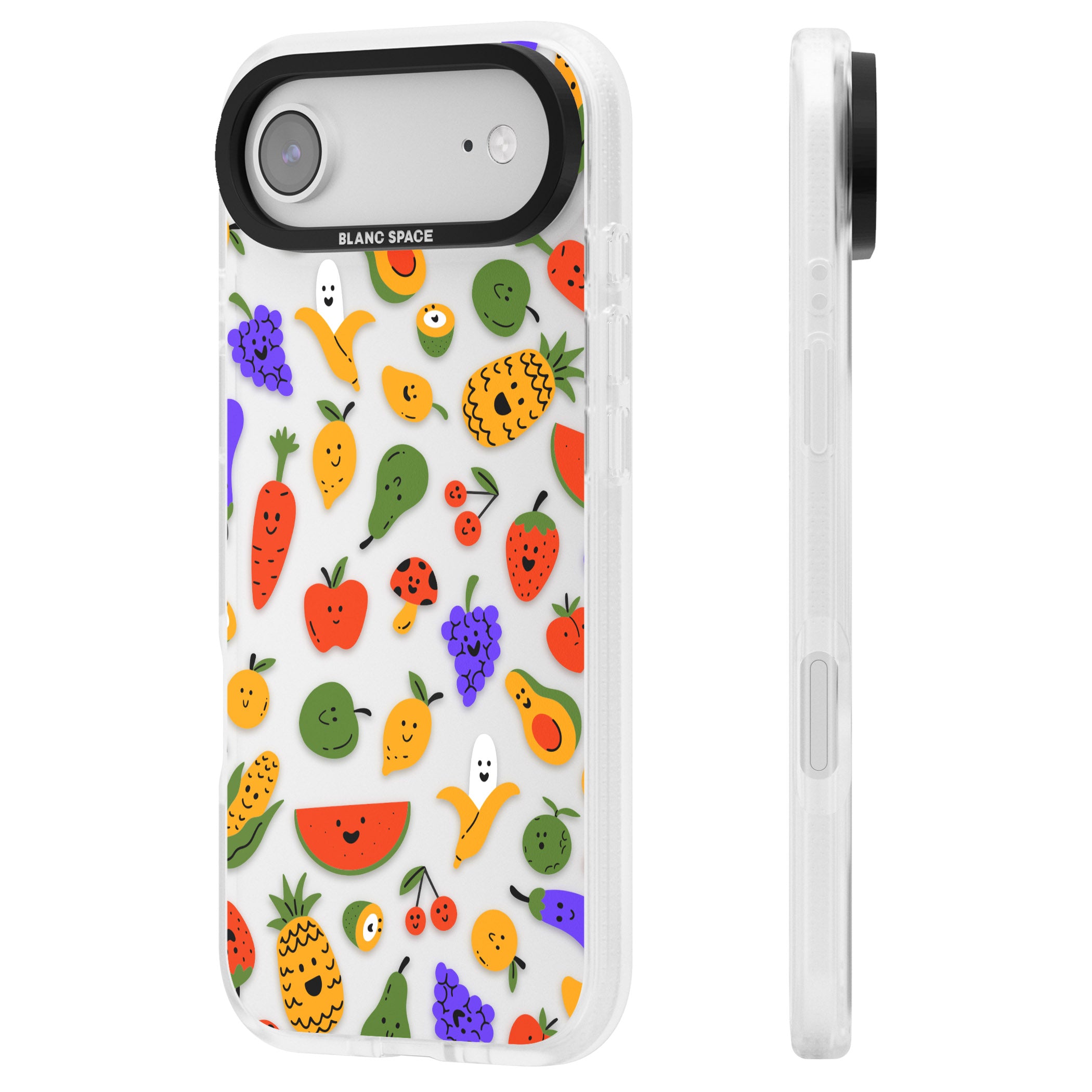 Playful Fruit Kawaii iPhone 17 Air Impact Air Clear Phone Case Side Profile