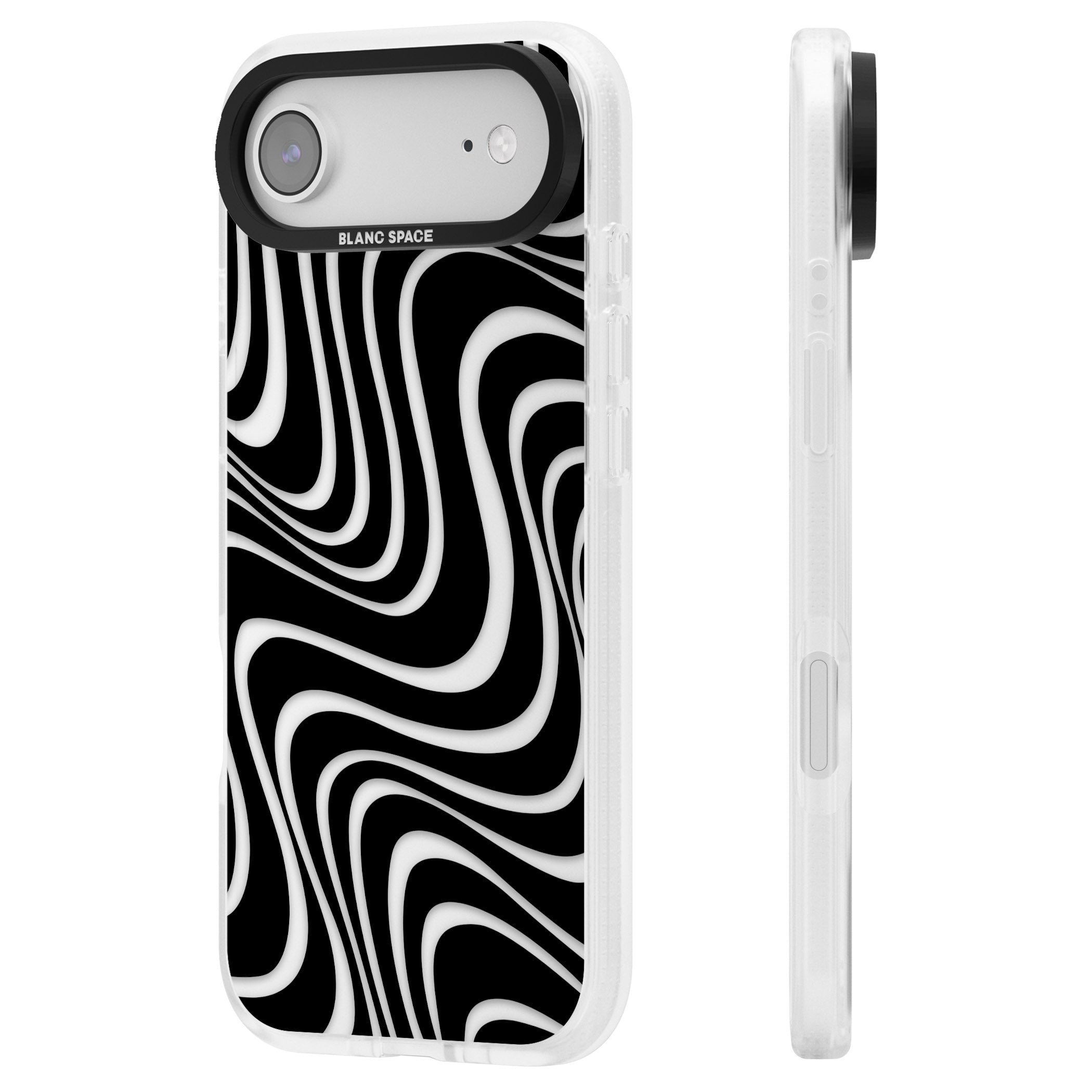 Abstract Waves iPhone 17 Air Impact Air Clear Phone Case Side Profile