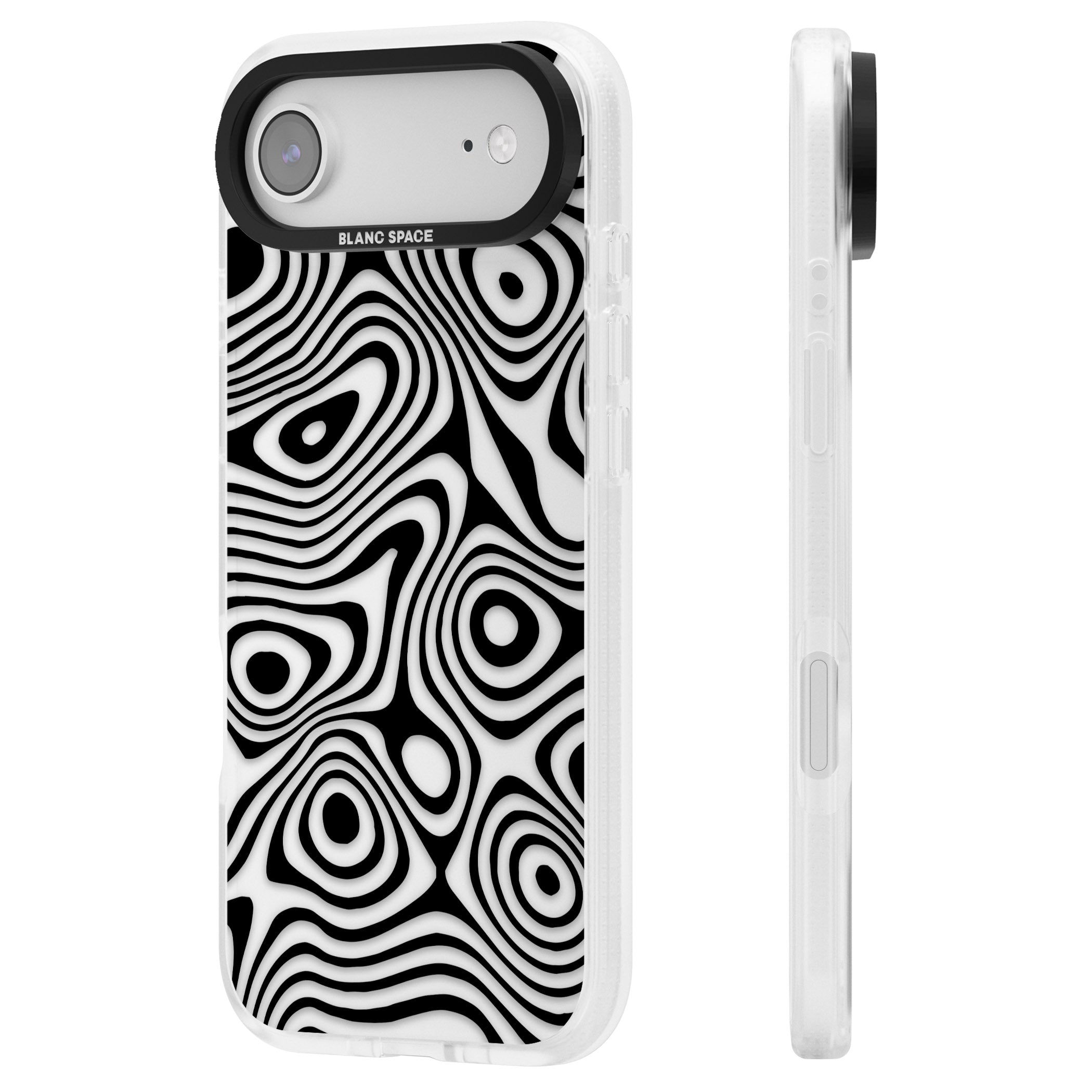 Dark Topographic Map iPhone 17 Air Impact Air Clear Phone Case Side Profile