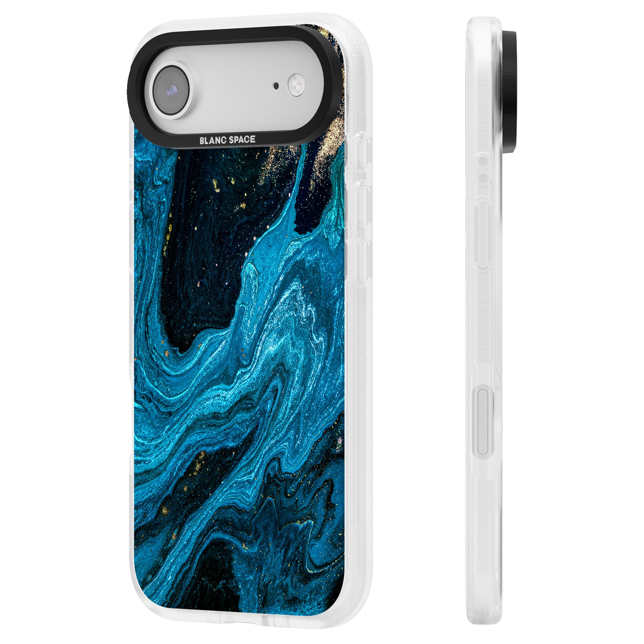 Saphire Lagoon iPhone 17 Air Impact Air Clear Phone Case Side Profile