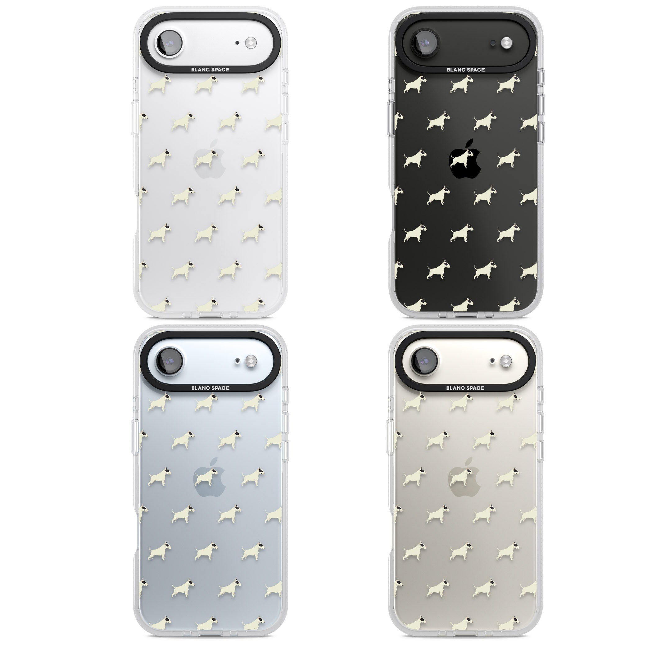 Bull Terrier Pattern iPhone 17 Air Impact Air Clear Phone Case APT Impact Protection