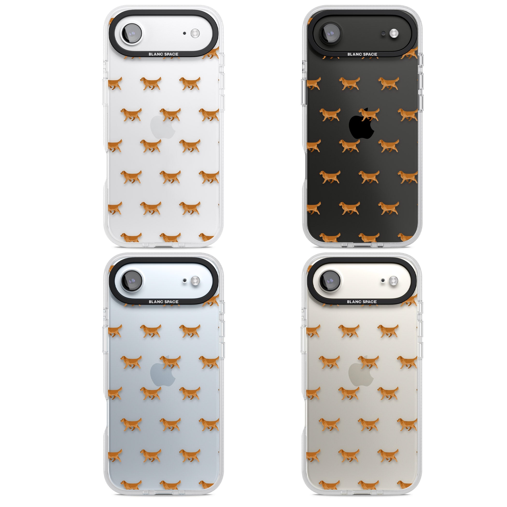 Golden Retriever Dog Pattern Clear iPhone 17 Air Impact Air Clear Phone Case APT Impact Protection