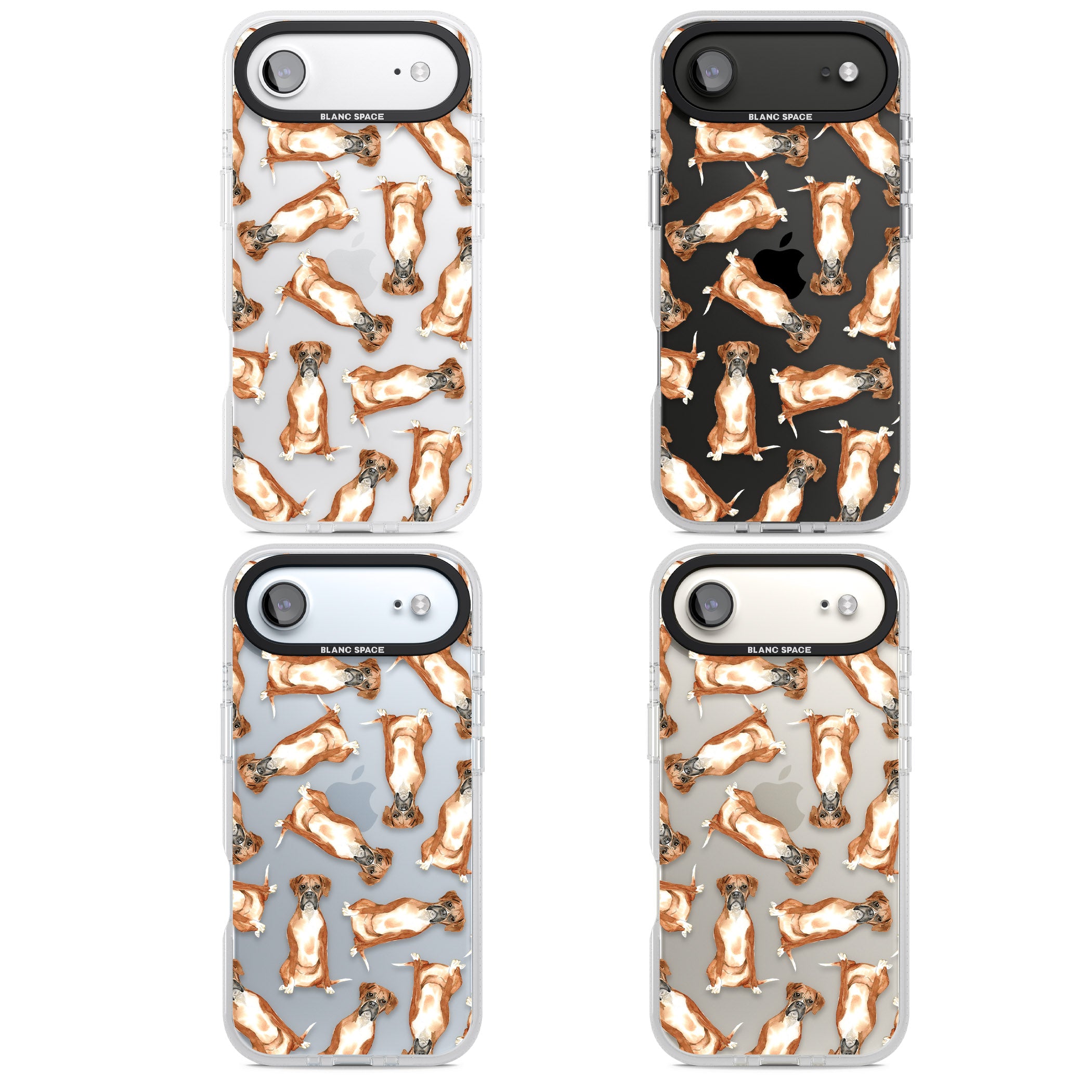 Boxer Watercolor Dog Pattern iPhone 17 Air Impact Air Clear Phone Case APT Impact Protection