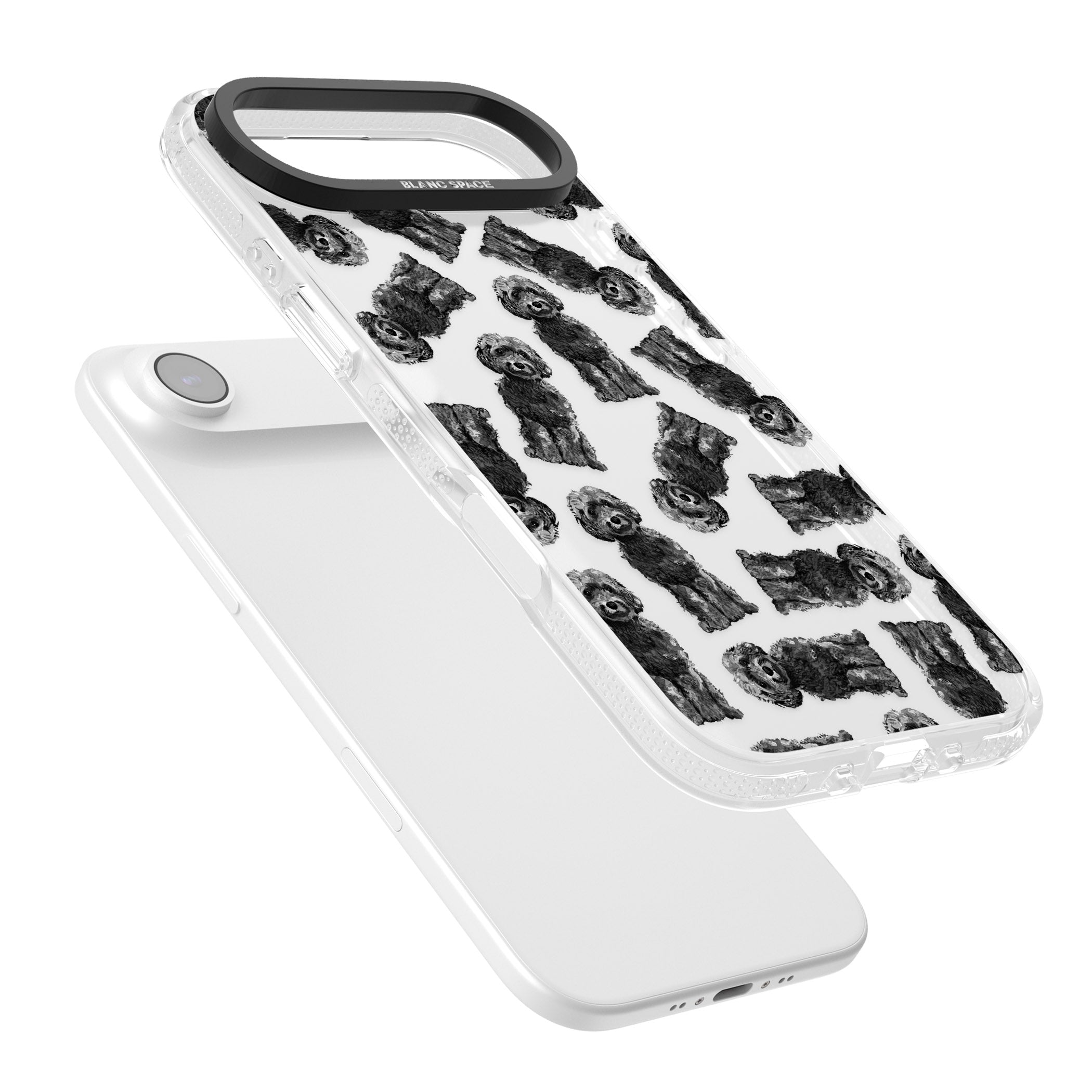 Black Cockapoo Watercolor iPhone 17 Air Impact Air Clear Phone Case Colours