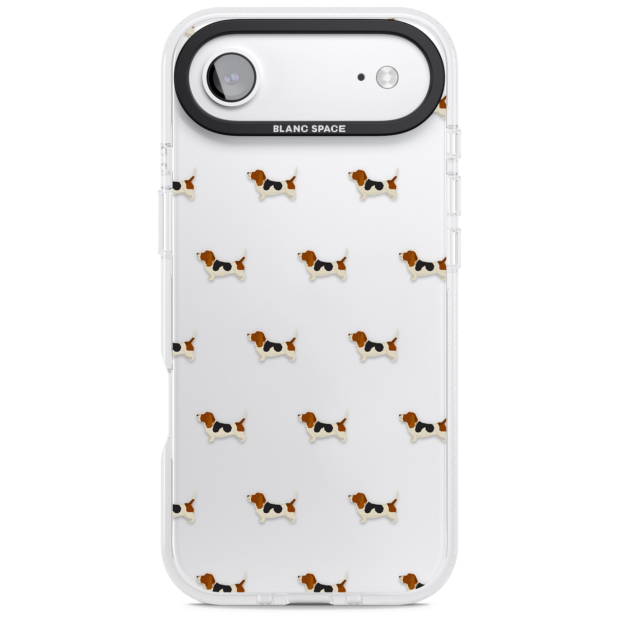Basset Hound Pattern iPhone 17 Air Impact Air Clear Phone Case