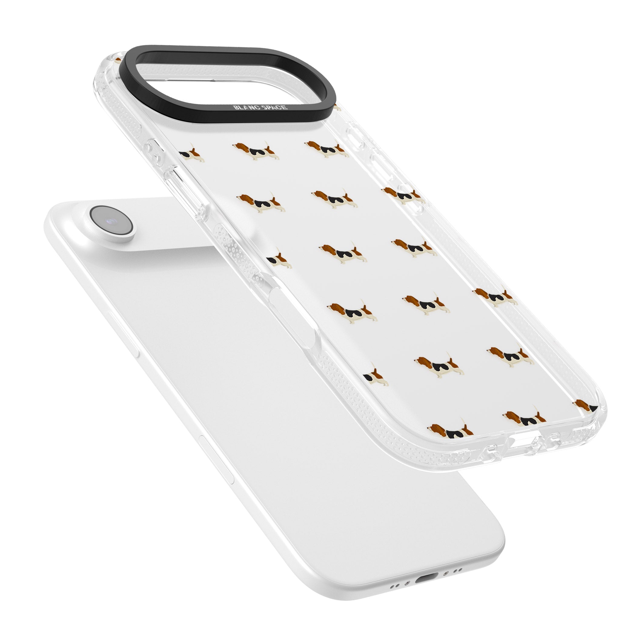 Basset Hound Pattern iPhone 17 Air Impact Air Clear Phone Case Colours