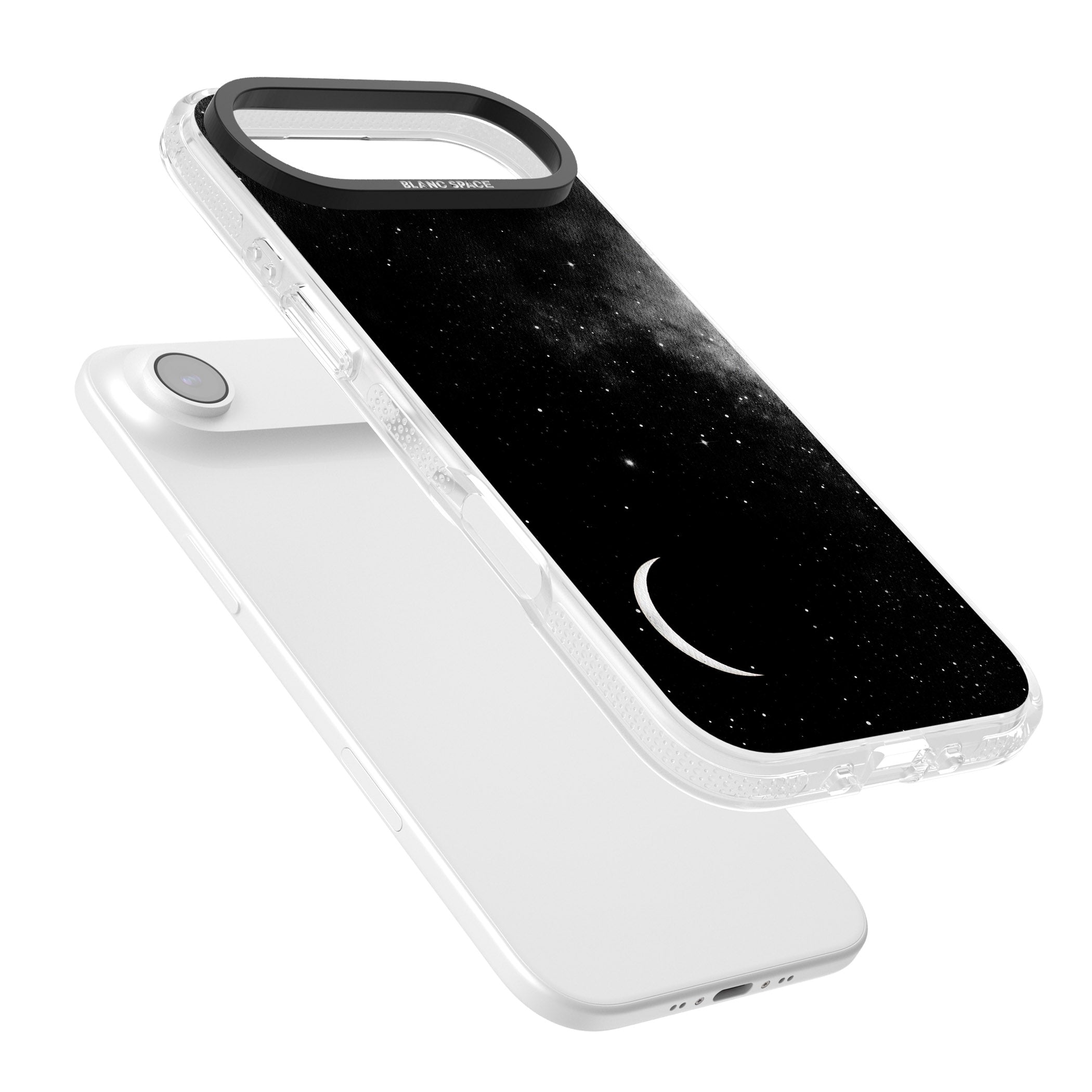 Night Sky Galaxies: Crescent Moon iPhone 17 Air Impact Air Clear Phone Case Colours